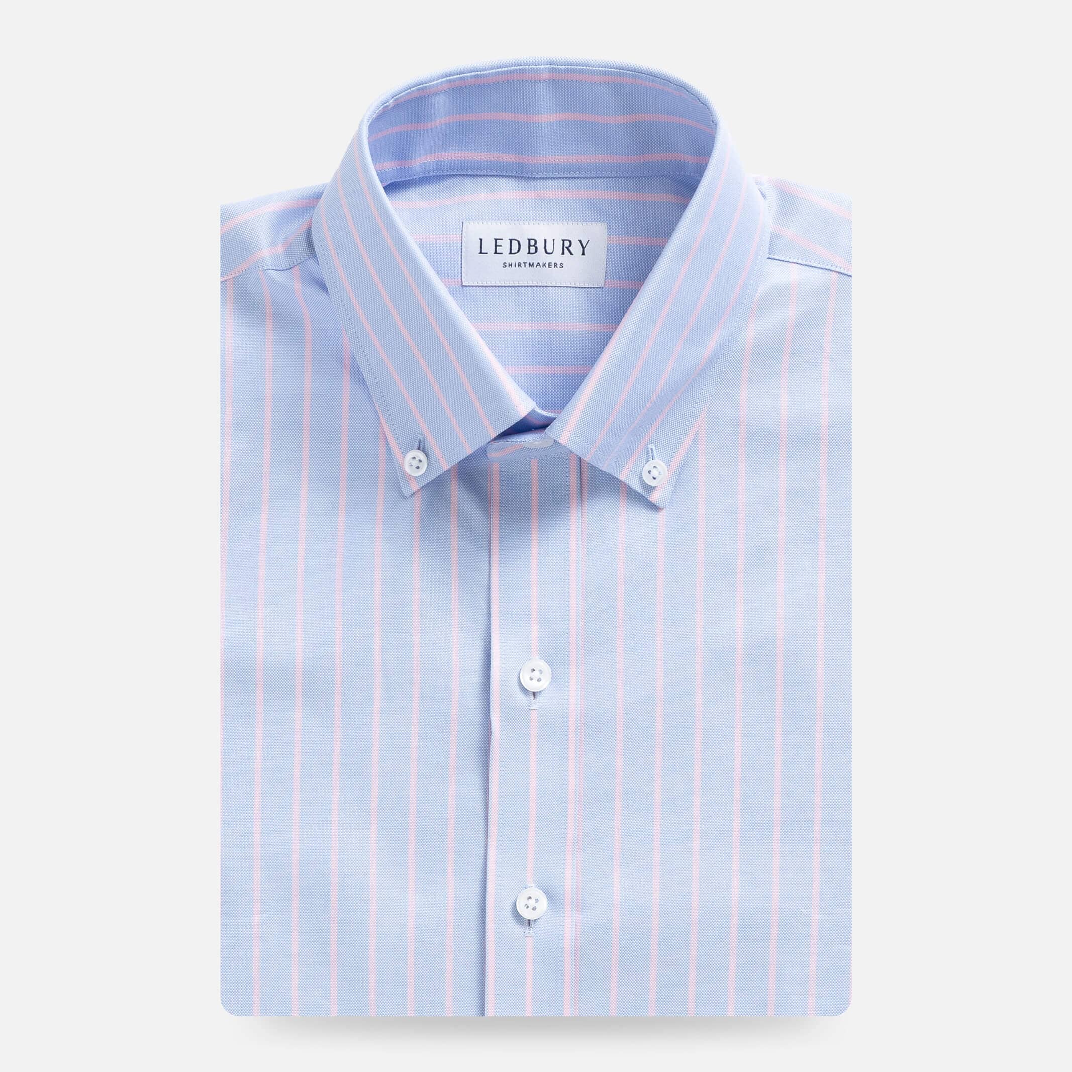 The Light Blue Brentford Oxford Stripe Custom Shirt Custom Casual Shirt- Ledbury