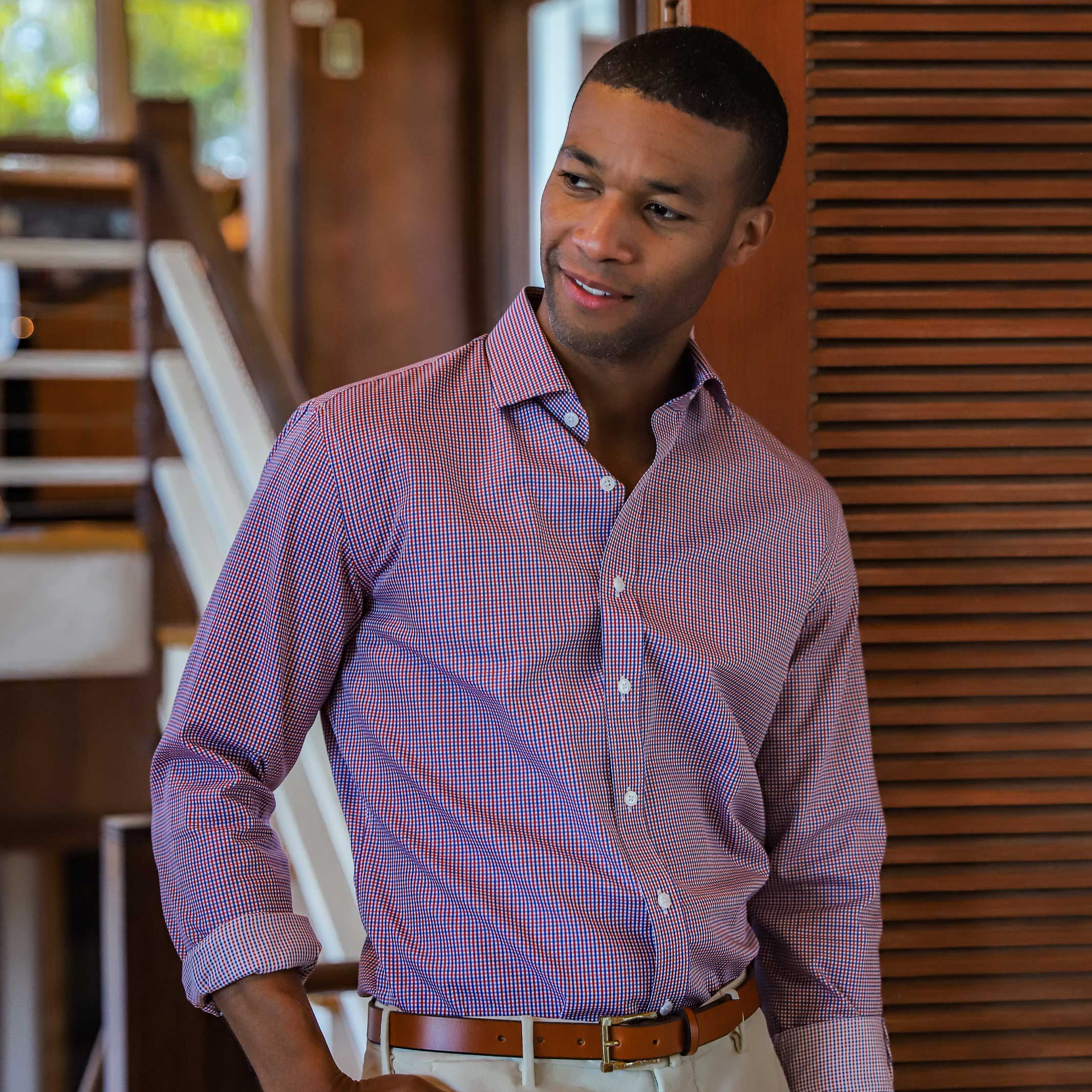 The Red Bressett Tattersall Custom Shirt Custom Dress Shirt- Ledbury