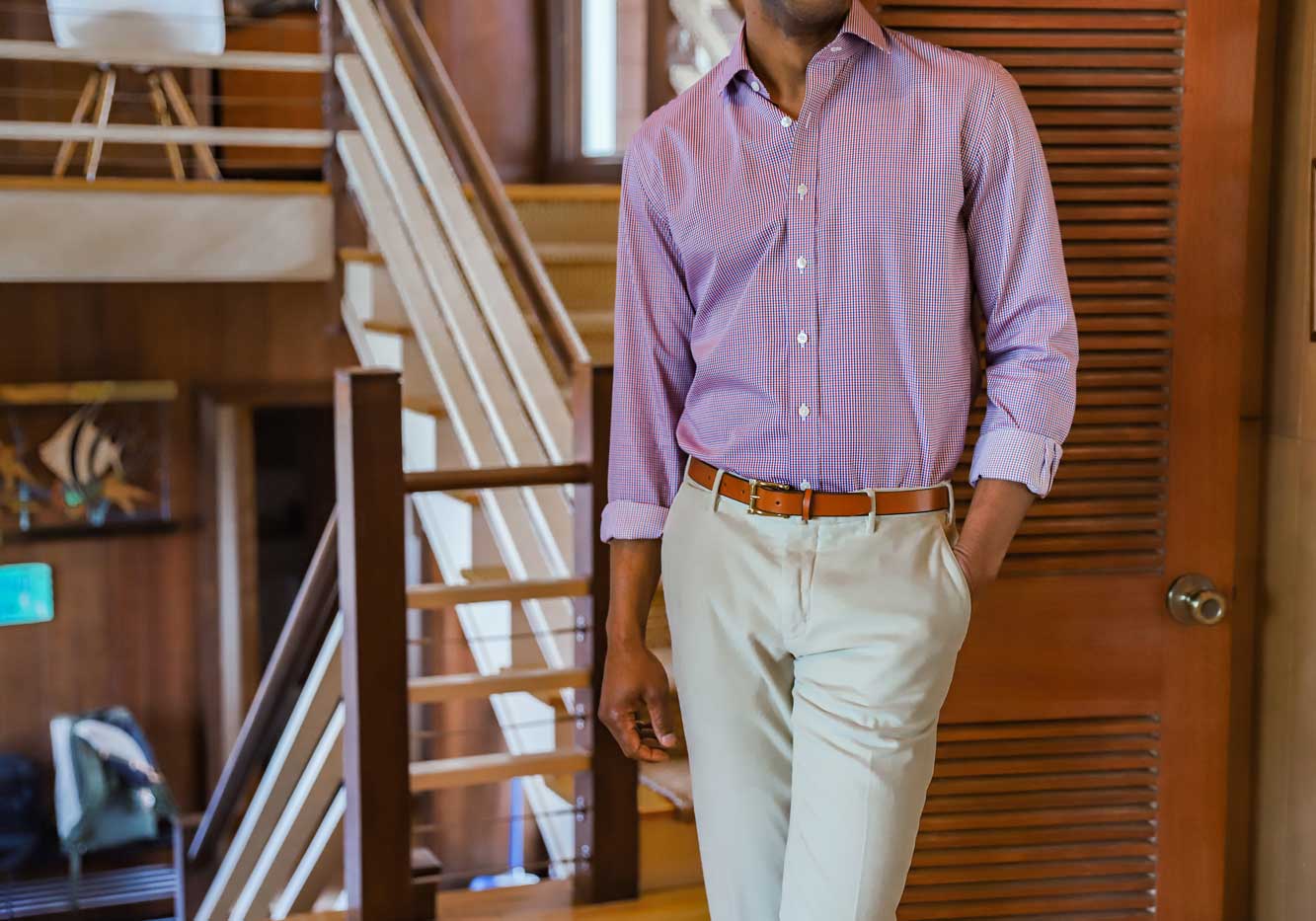 The Red Bressett Tattersall Custom Shirt Custom Dress Shirt- Ledbury