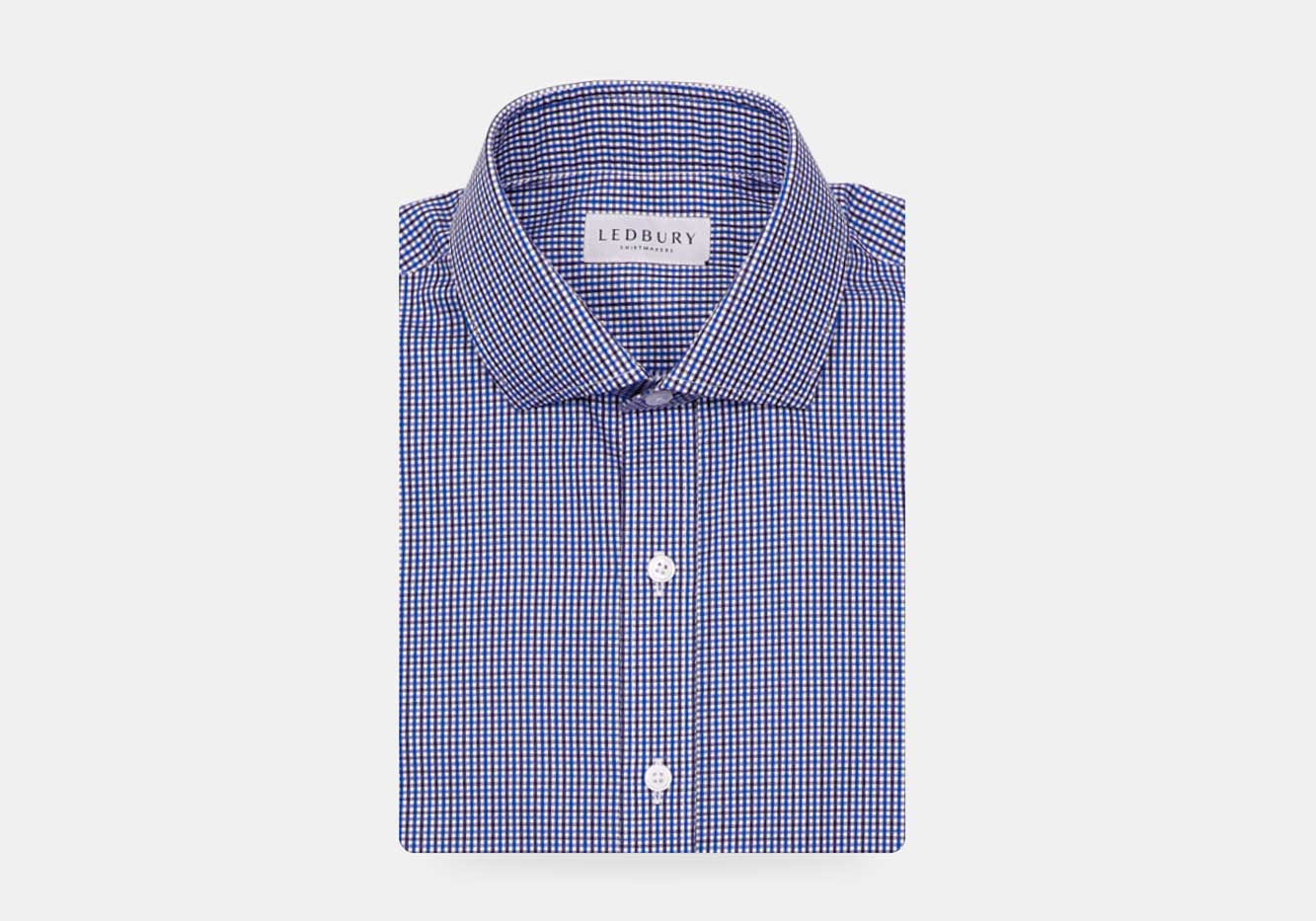 The Blue Bressett Tattersall Custom Shirt Custom Dress Shirt- Ledbury