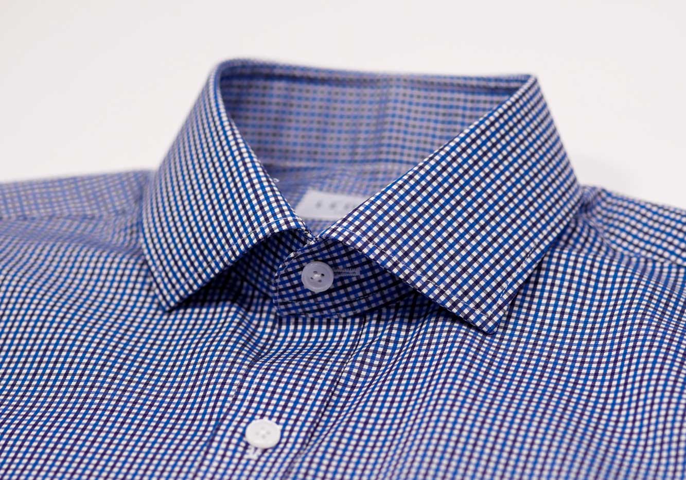 The Blue Bressett Tattersall Custom Shirt Custom Dress Shirt- Ledbury