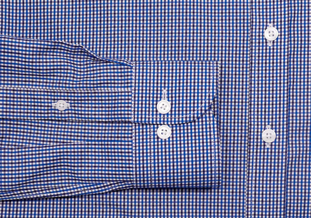 The Blue Bressett Tattersall Custom Shirt Custom Dress Shirt- Ledbury
