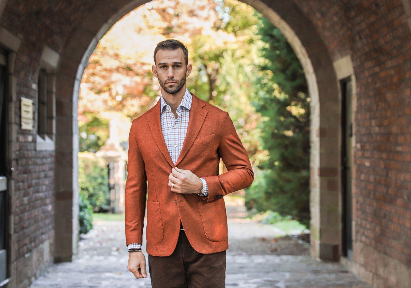 The Autumn Orange Burgess Sport Coat Sport Coat- Ledbury