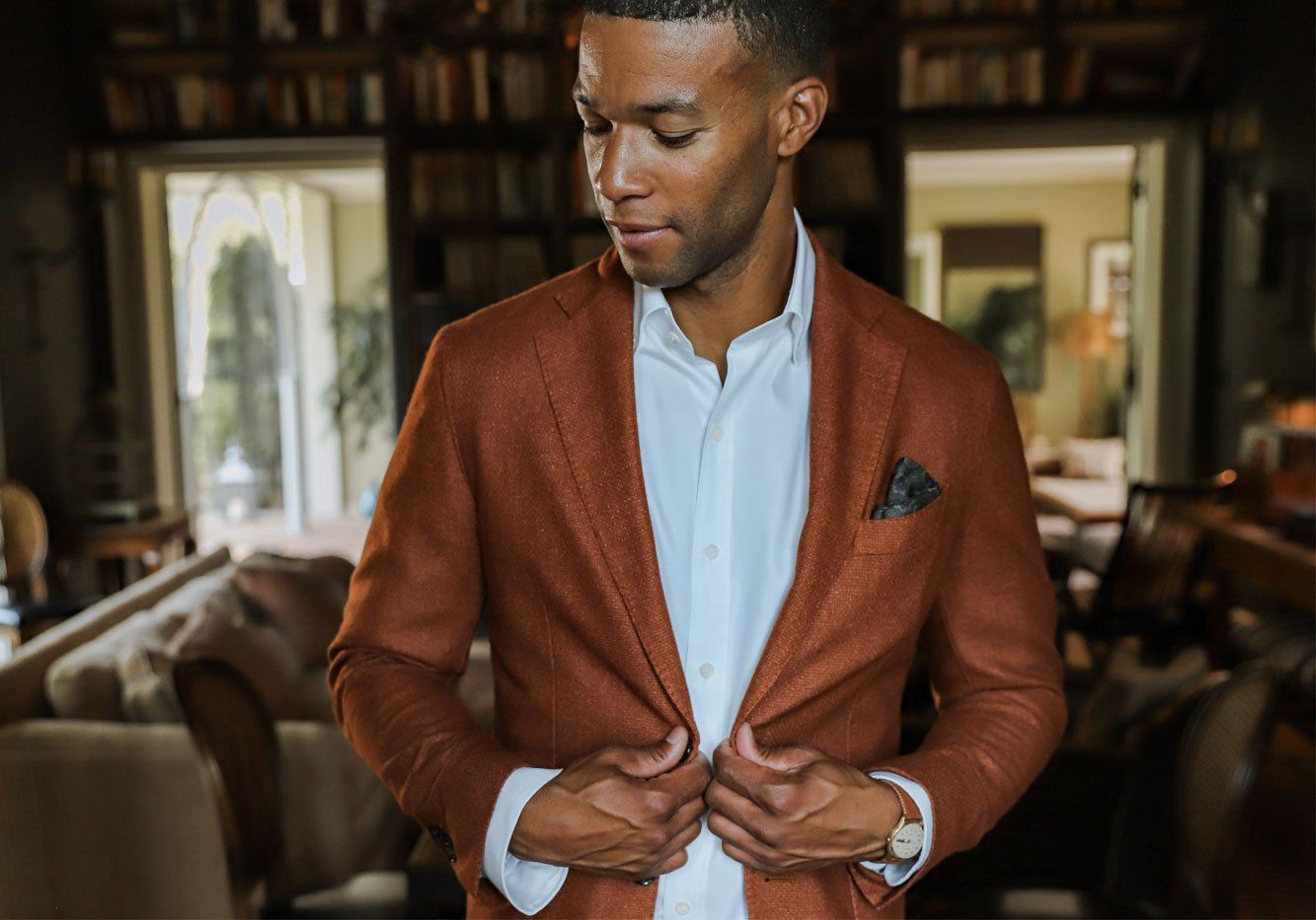 The Autumn Orange Burgess Sport Coat Sport Coat- Ledbury