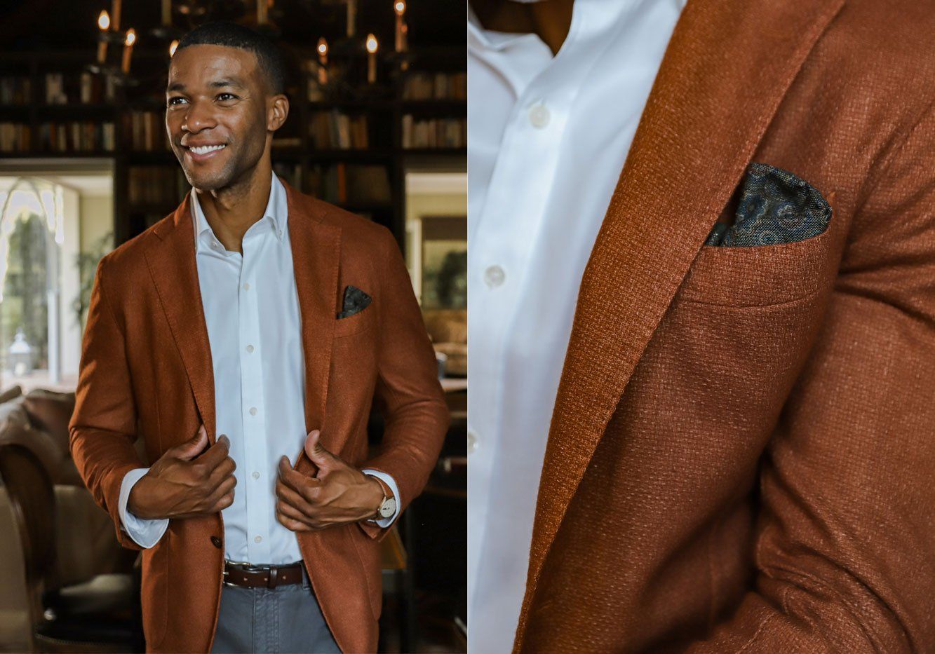 The Autumn Orange Burgess Sport Coat Sport Coat- Ledbury