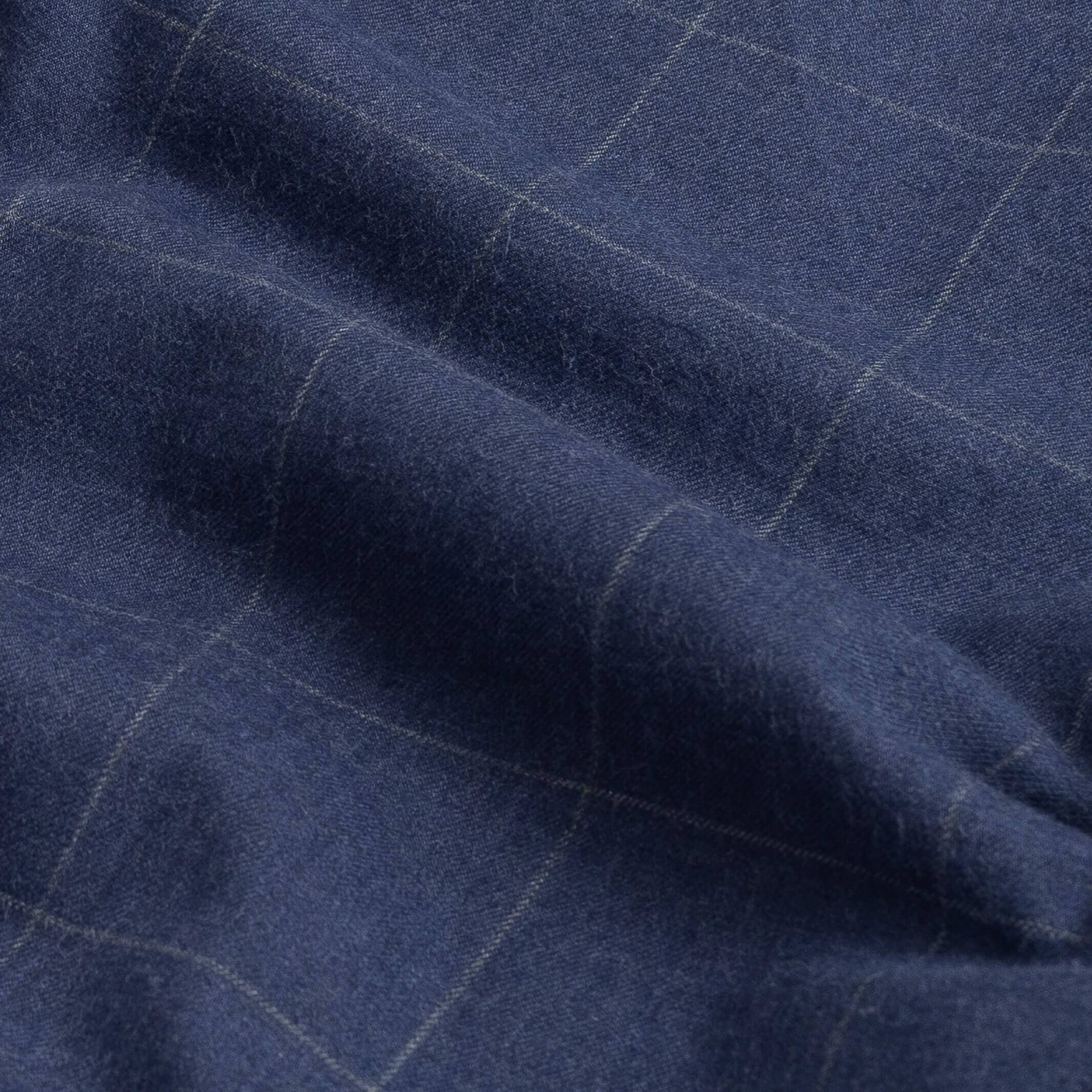 The Navy Heather Cardwell Cashmere Windowpane Custom Shirt Custom Casual Shirt- Ledbury