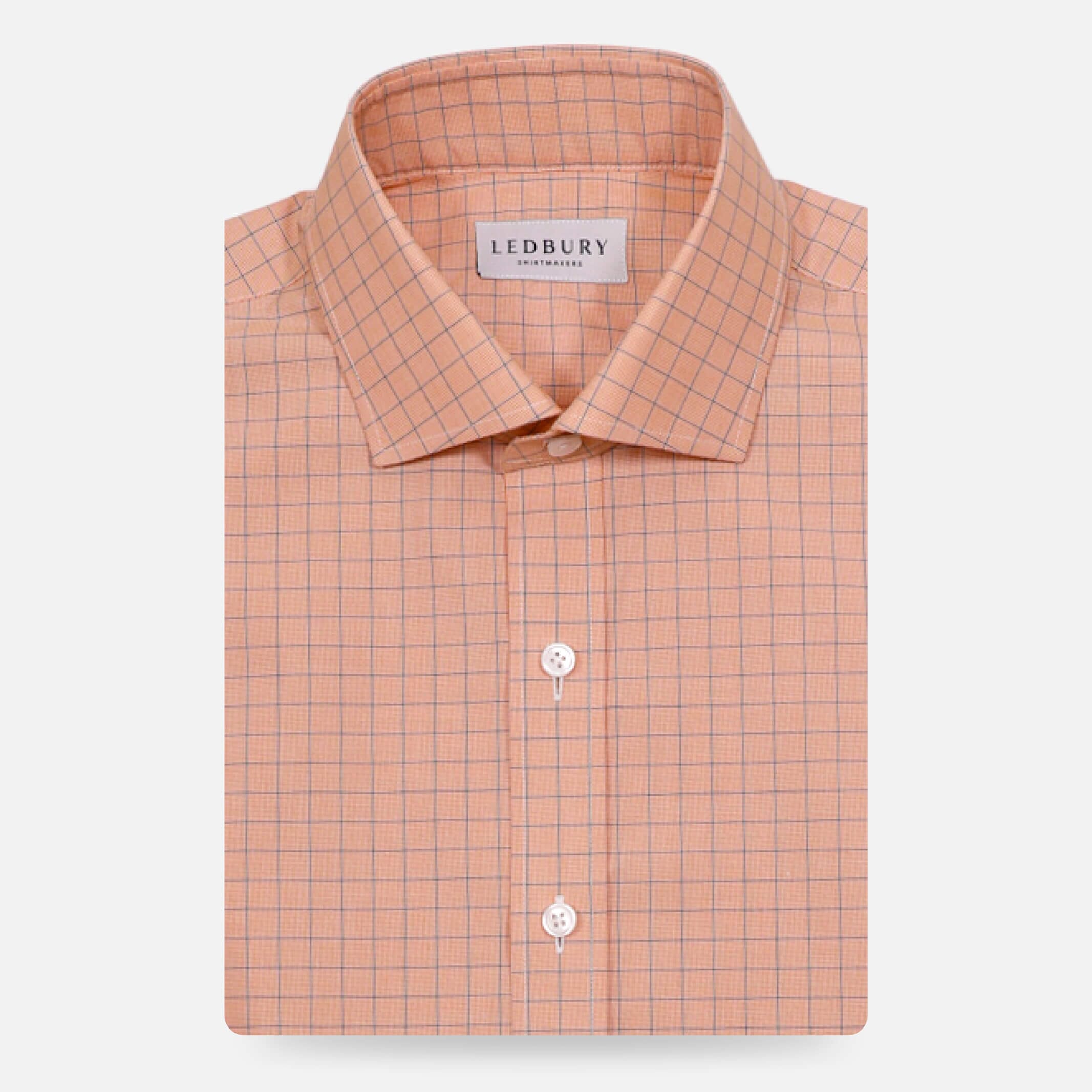 The Orange Clarendon Check Custom Shirt Custom Dress Shirt- Ledbury