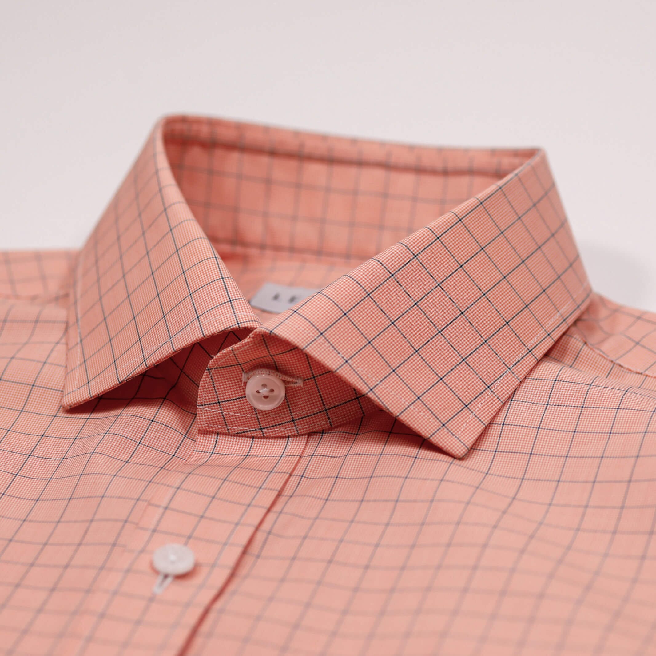 The Orange Clarendon Check Custom Shirt Custom Dress Shirt- Ledbury