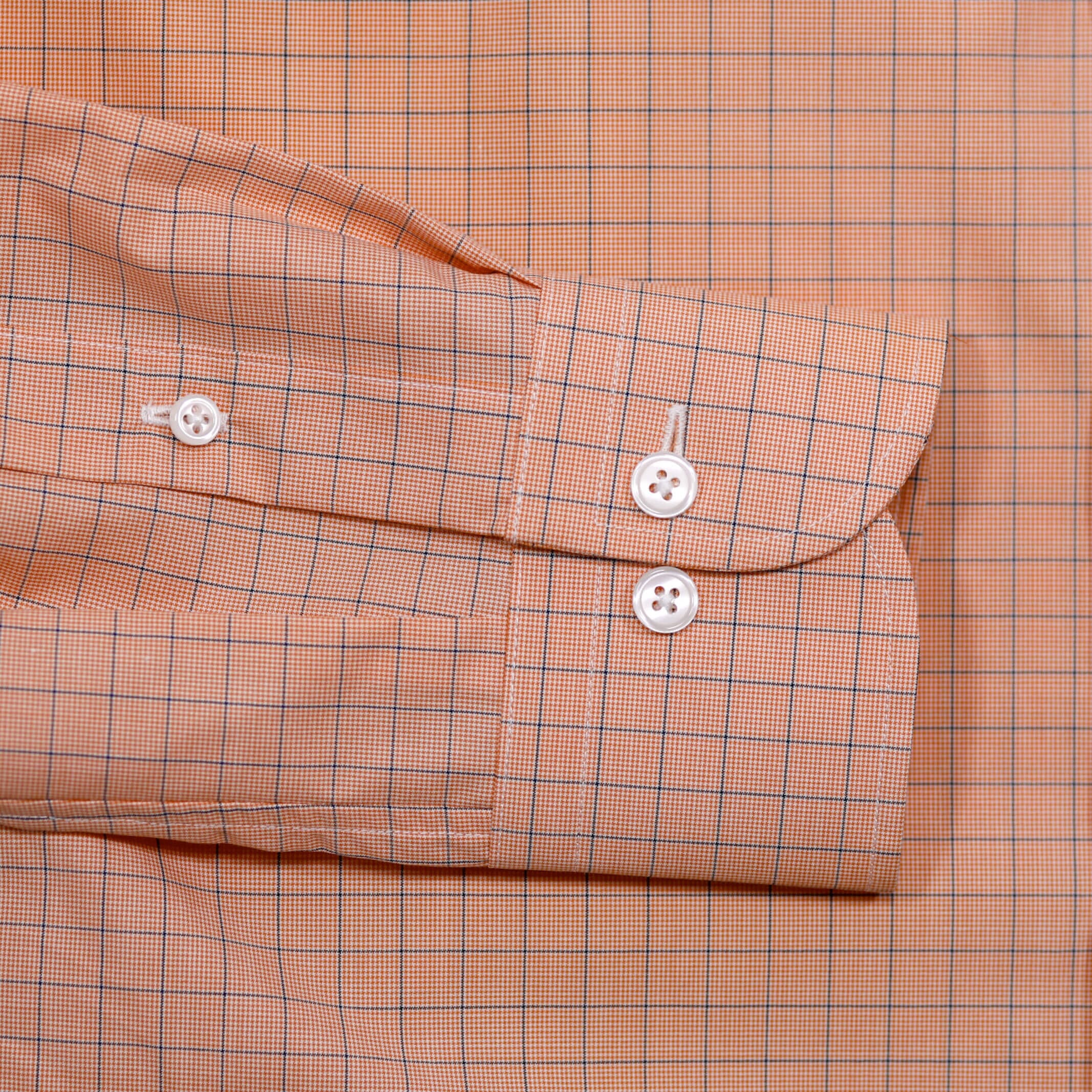 The Orange Clarendon Check Custom Shirt Custom Dress Shirt- Ledbury