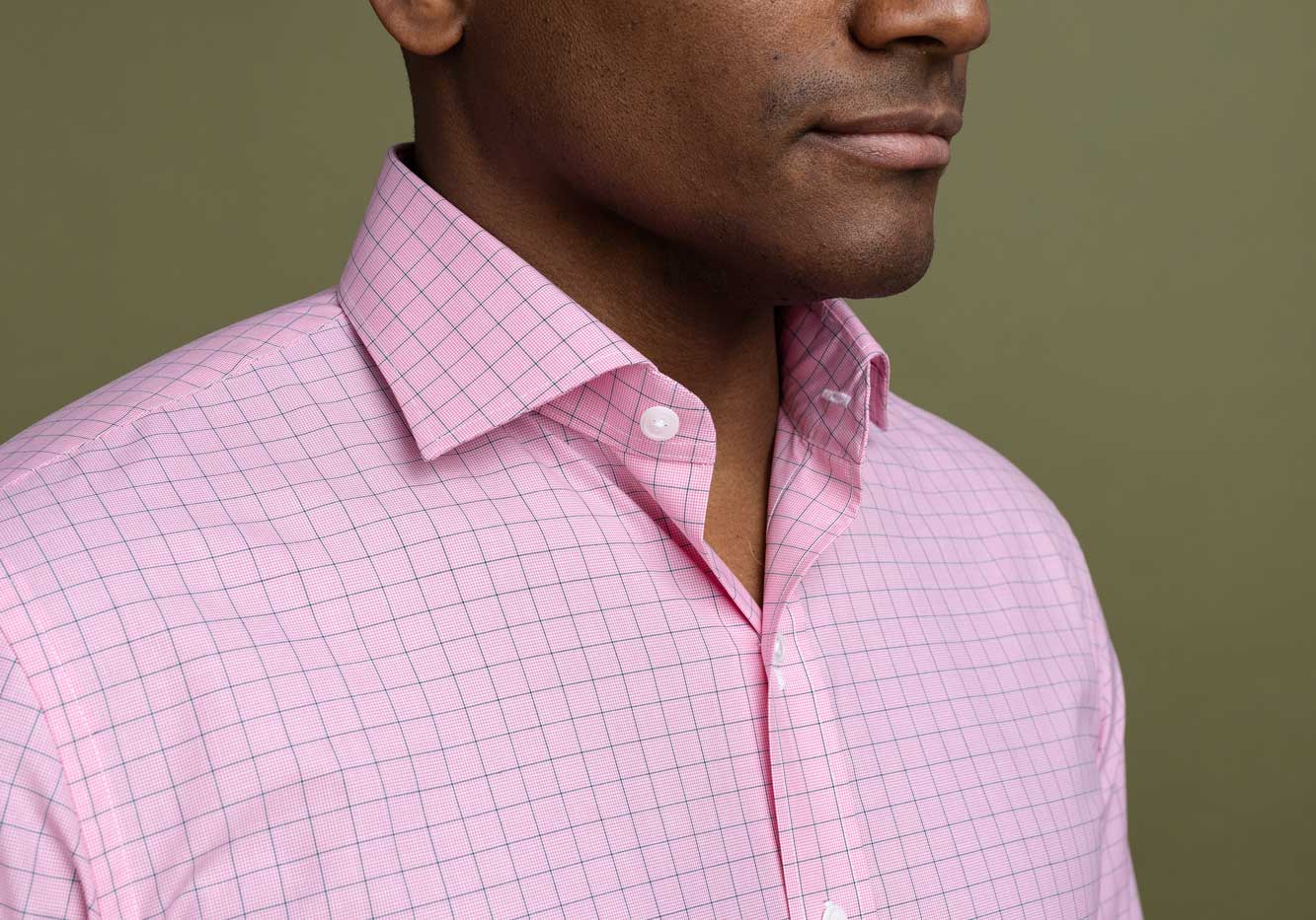 The Pink Clarendon Check Custom Shirt Custom Dress Shirt- Ledbury