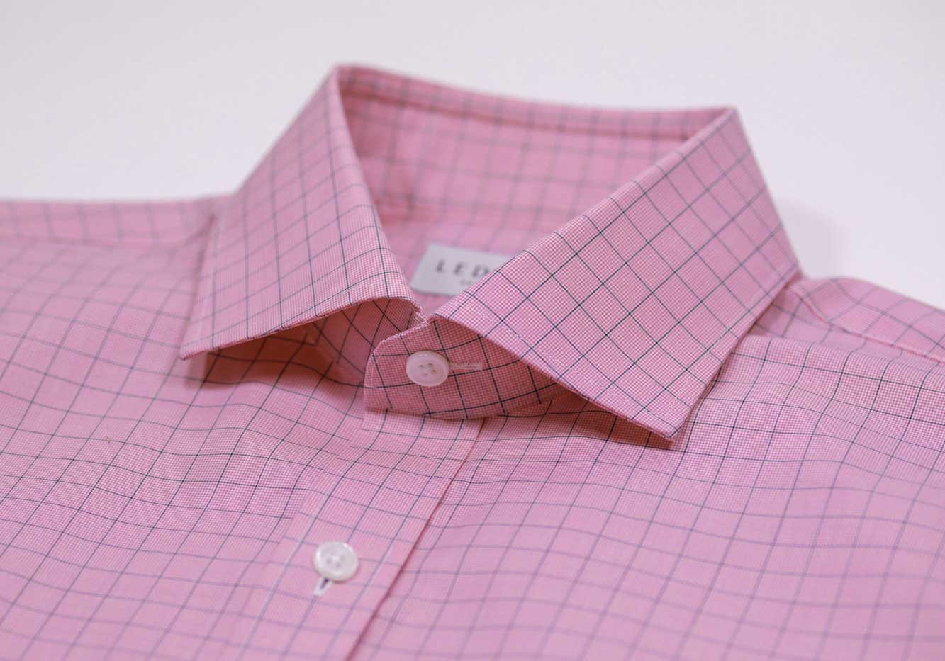 The Pink Clarendon Check Custom Shirt Custom Dress Shirt- Ledbury