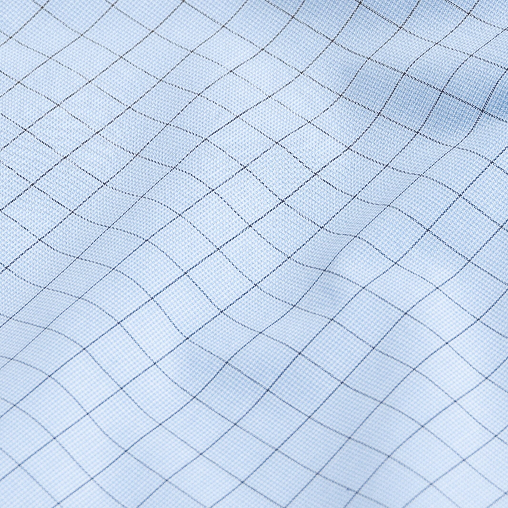 The Light Blue Clarendon Check Custom Shirt Custom Dress Shirt- Ledbury