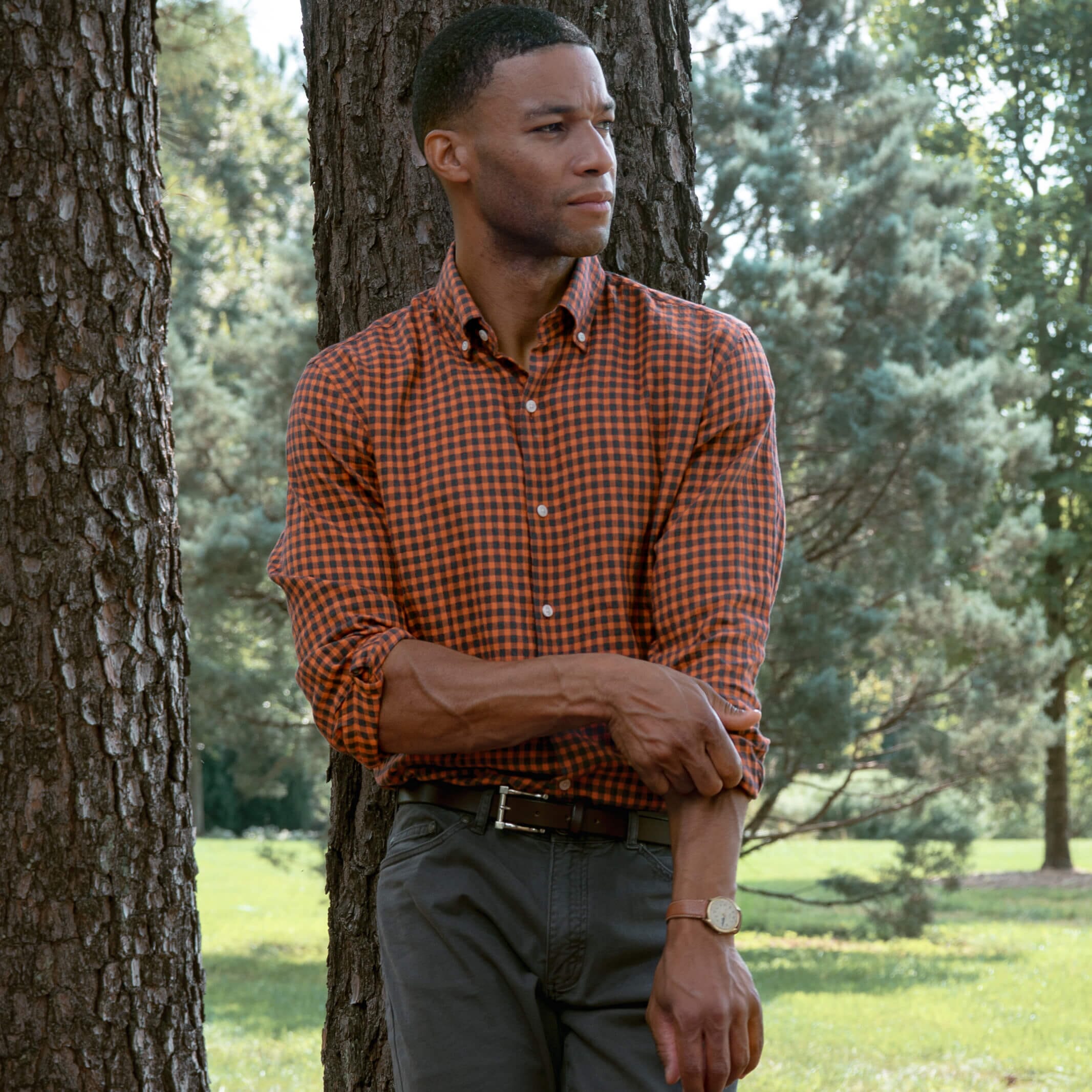 The Pumpkin Farwell Gingham Custom Shirt Custom Casual Shirt- Ledbury
