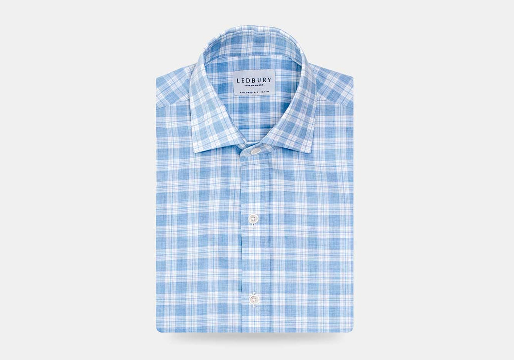 The Blue Forshee Plaid Custom Shirt Custom Casual Shirt- Ledbury