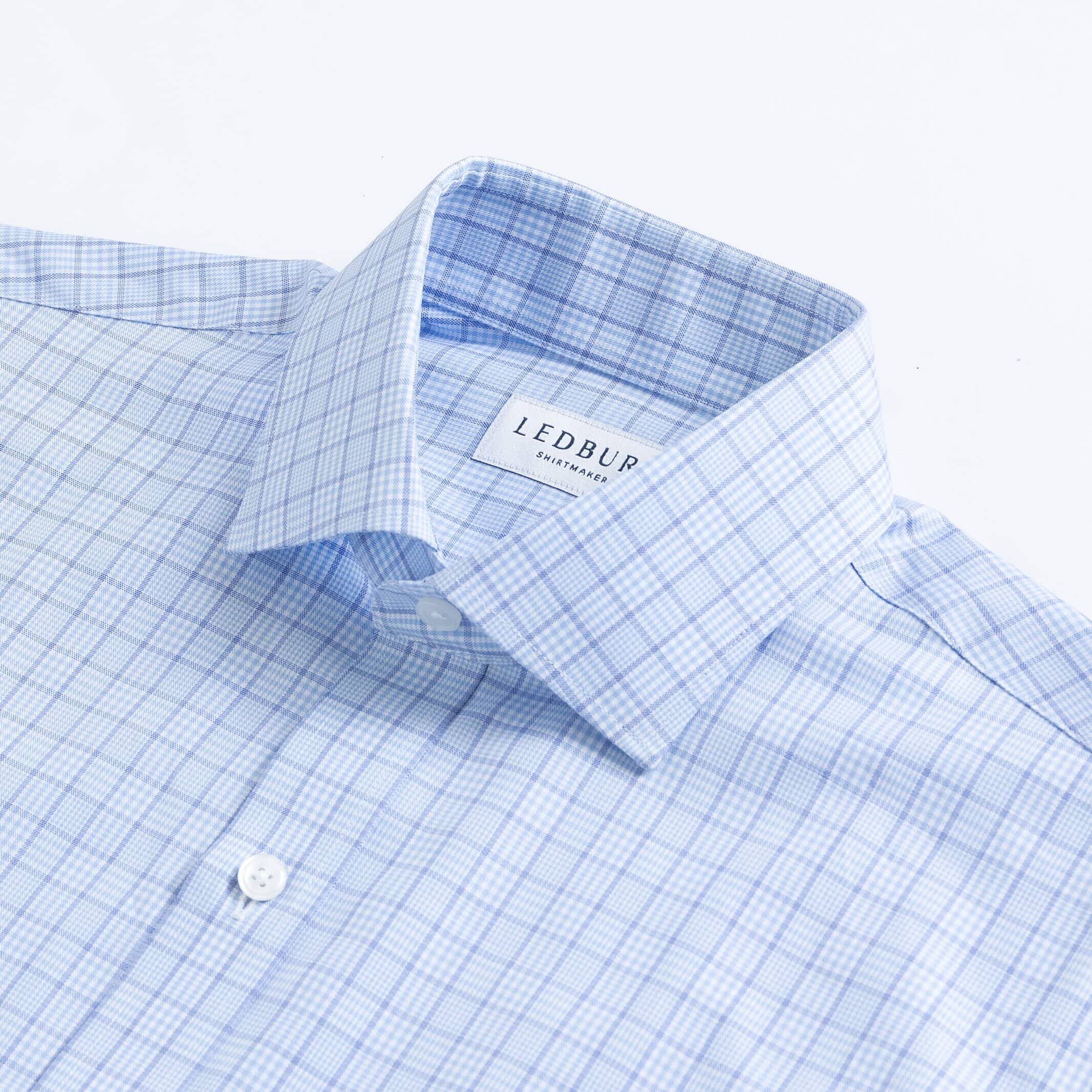 The Light Blue Thomas Mason Fritz Plaid Custom Shirt Custom Dress Shirt- Ledbury
