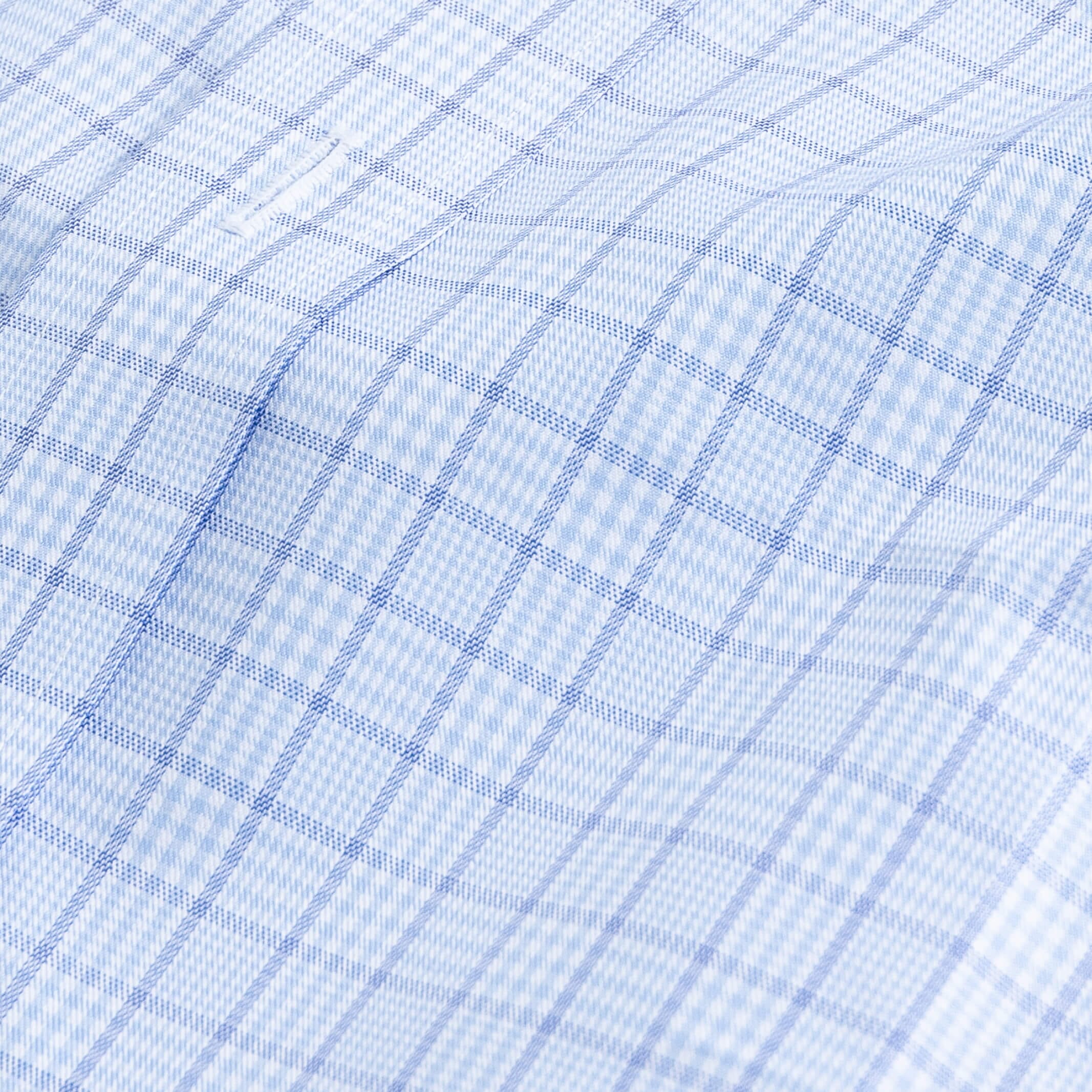 The Light Blue Thomas Mason Fritz Plaid Custom Shirt Custom Dress Shirt- Ledbury