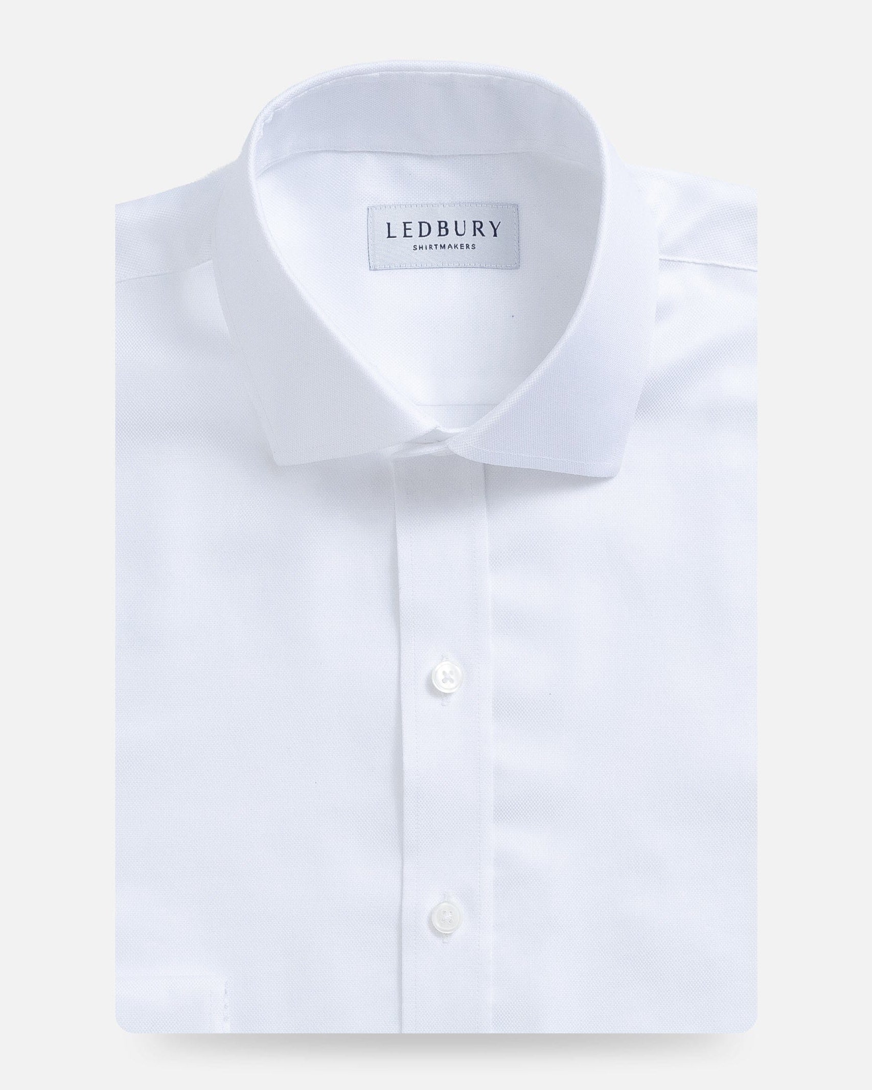 The White George Royal Oxford Custom Shirt Custom Dress Shirt- Ledbury