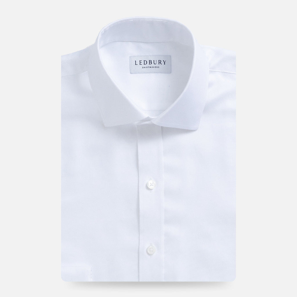 The White George Royal Oxford Custom Shirt Custom Dress Shirt- Ledbury