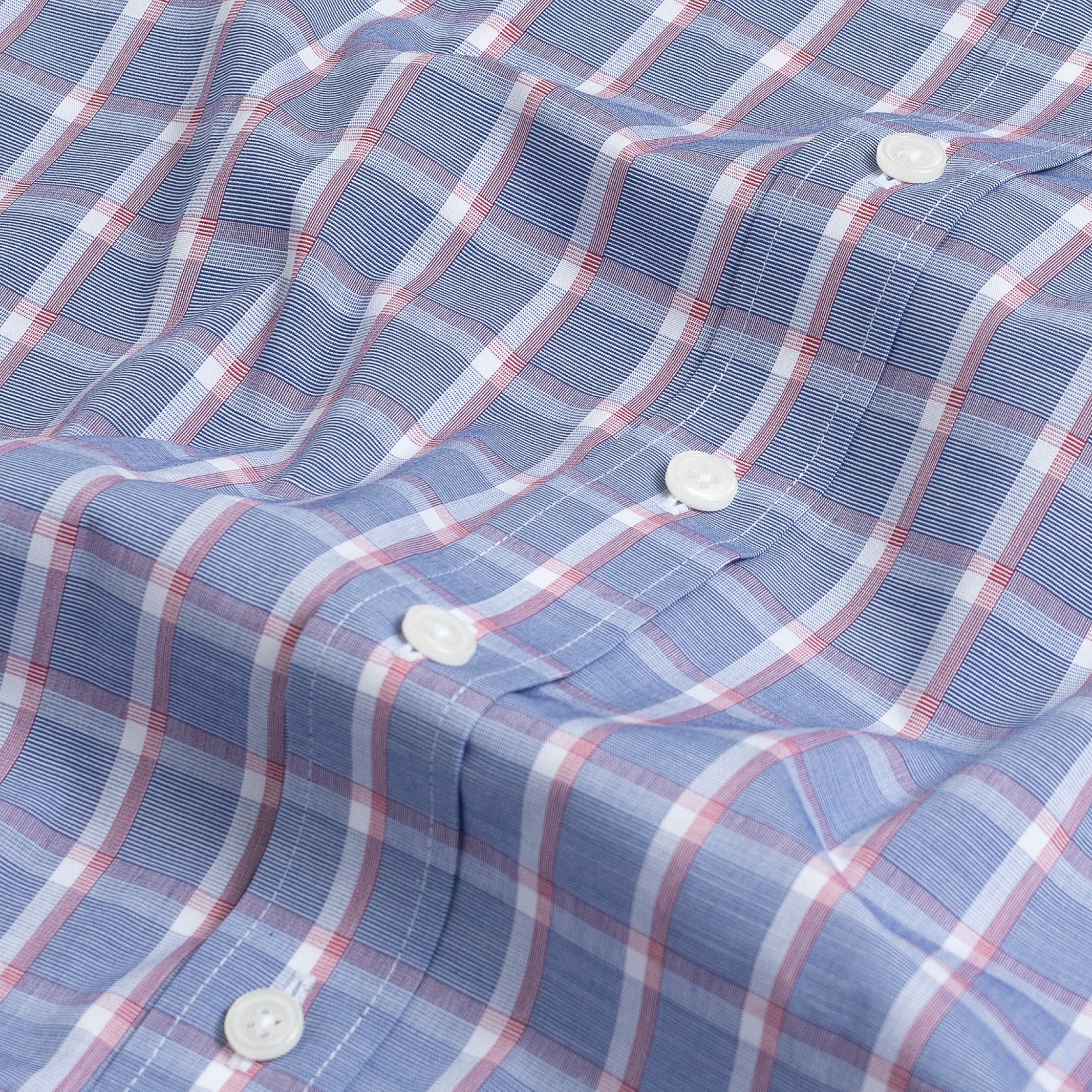 The Blue Greyrock Check Custom Shirt Custom Dress Shirt- Ledbury
