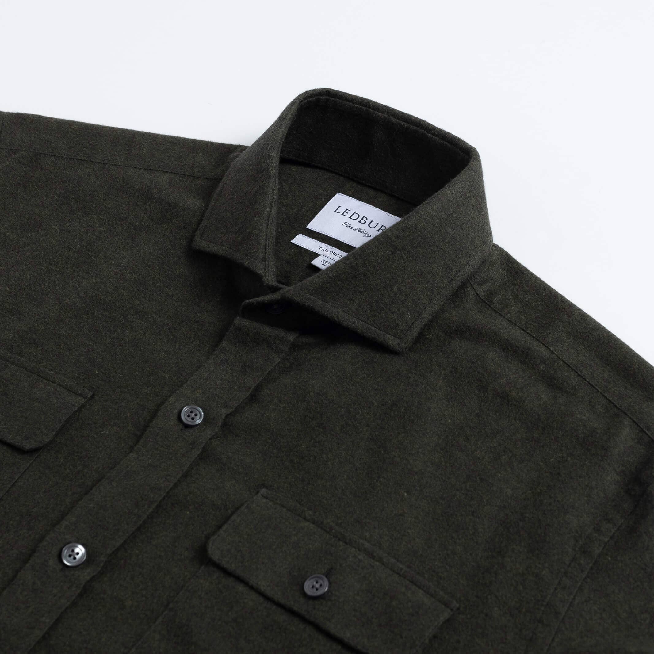 The Loden Heather Heyming Flannel Custom Shirt Custom Casual Shirt- Ledbury