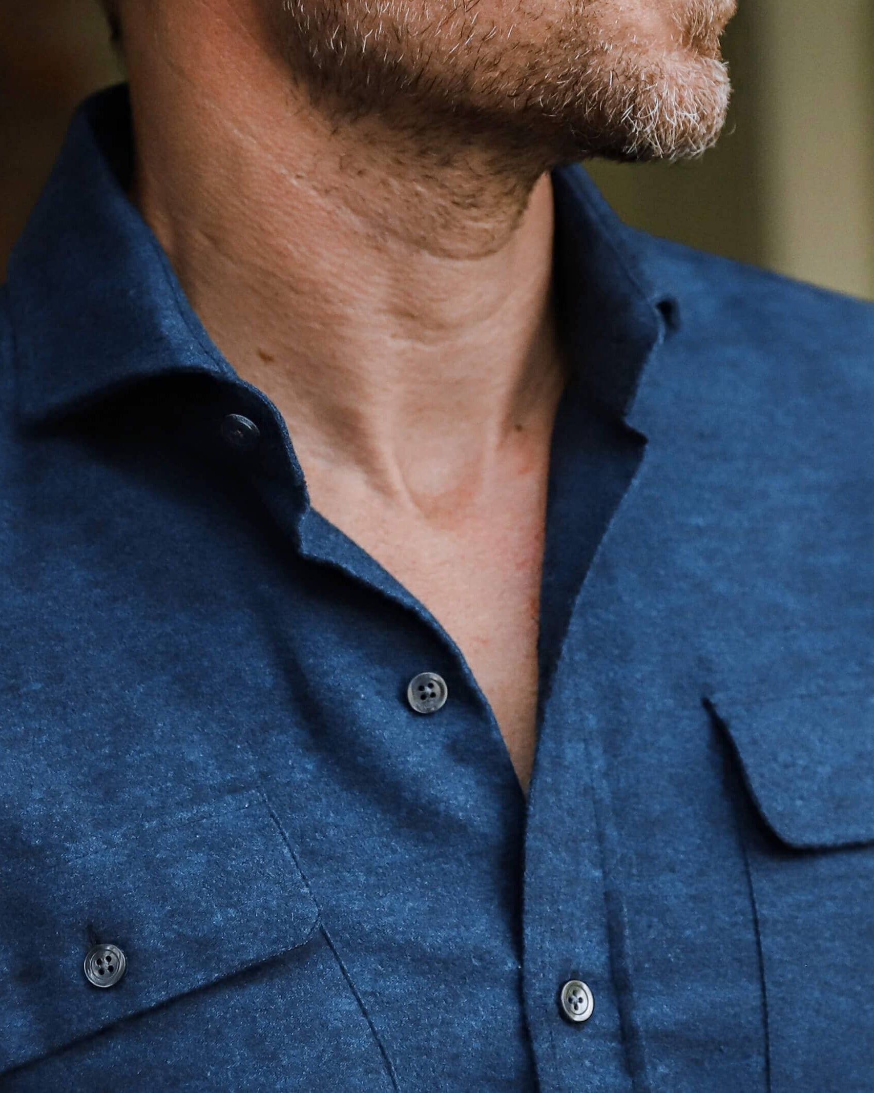 The Dark Blue Heather Heyming Flannel Custom Shirt Custom Casual Shirt- Ledbury