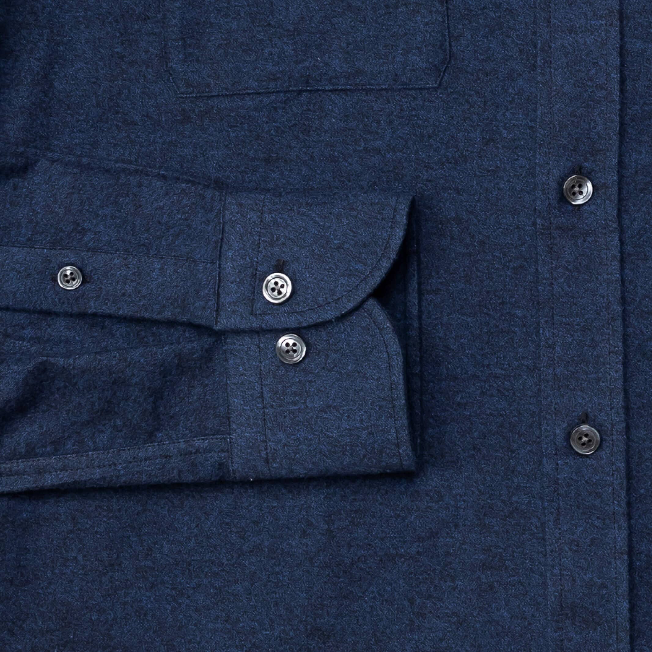 The Dark Blue Heather Heyming Flannel Custom Shirt Custom Casual Shirt- Ledbury