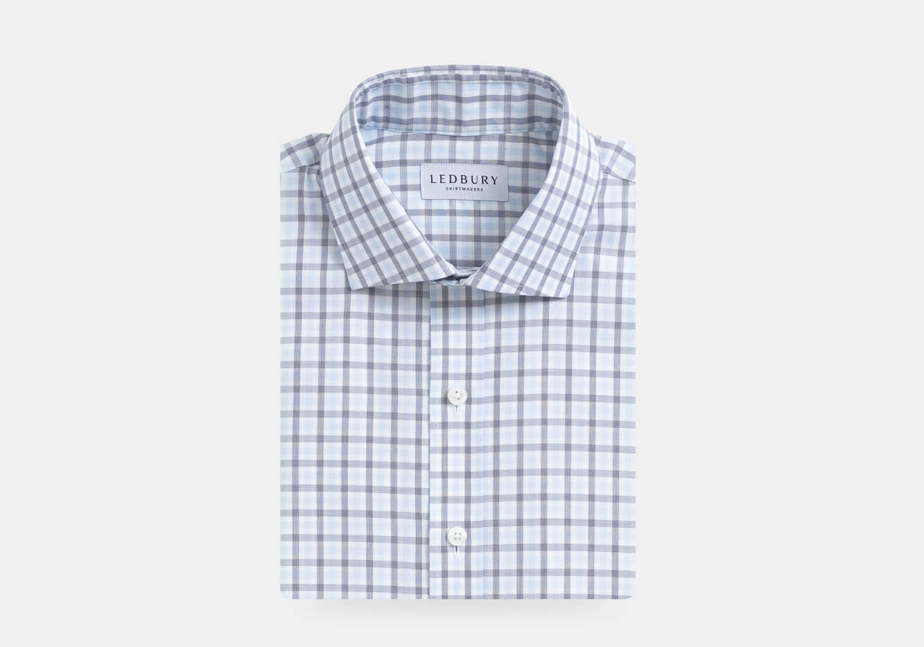 The Light Blue Huxley Tattersall Custom Shirt Custom Dress Shirt- Ledbury