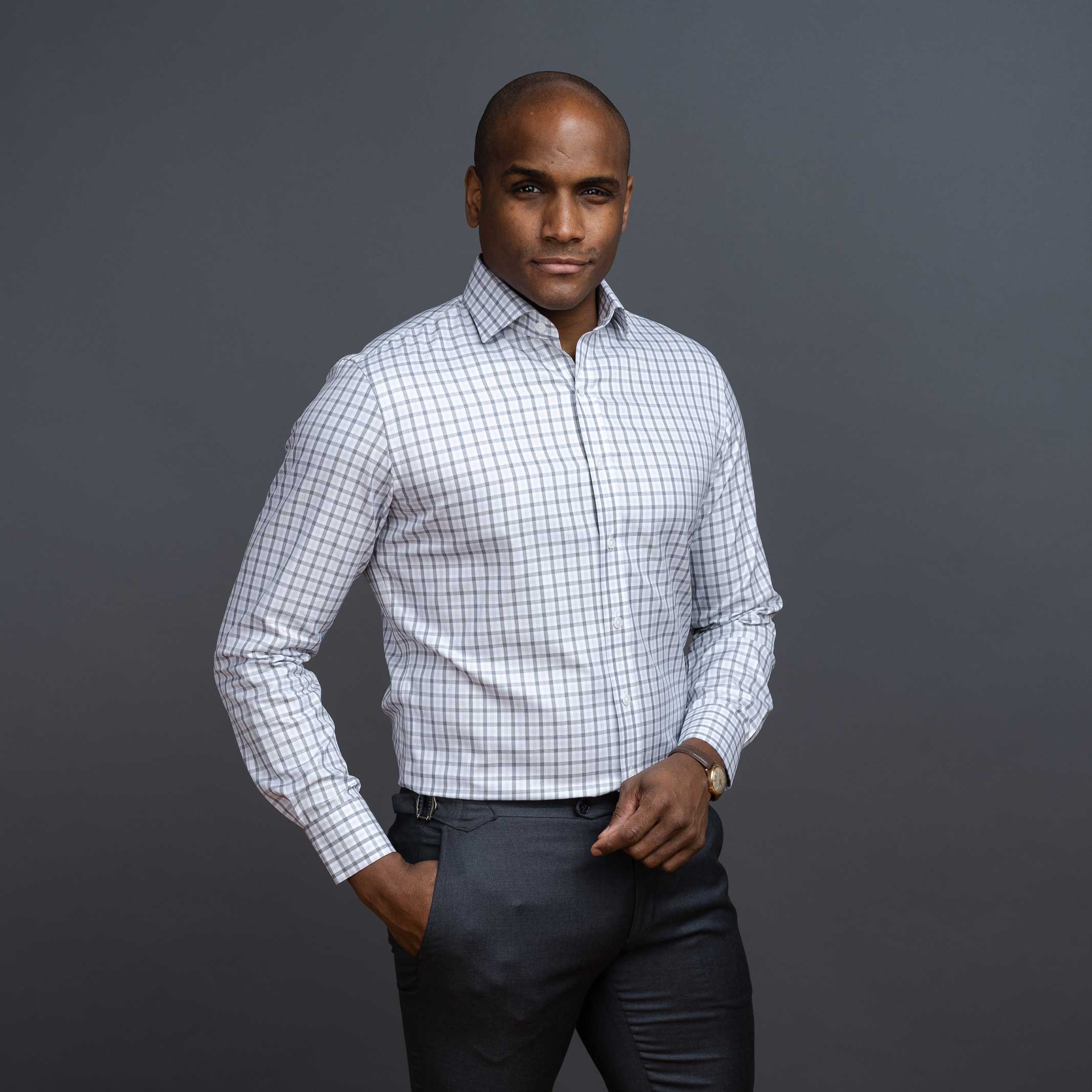 The Grey Huxley Tattersall Custom Shirt Custom Dress Shirt- Ledbury