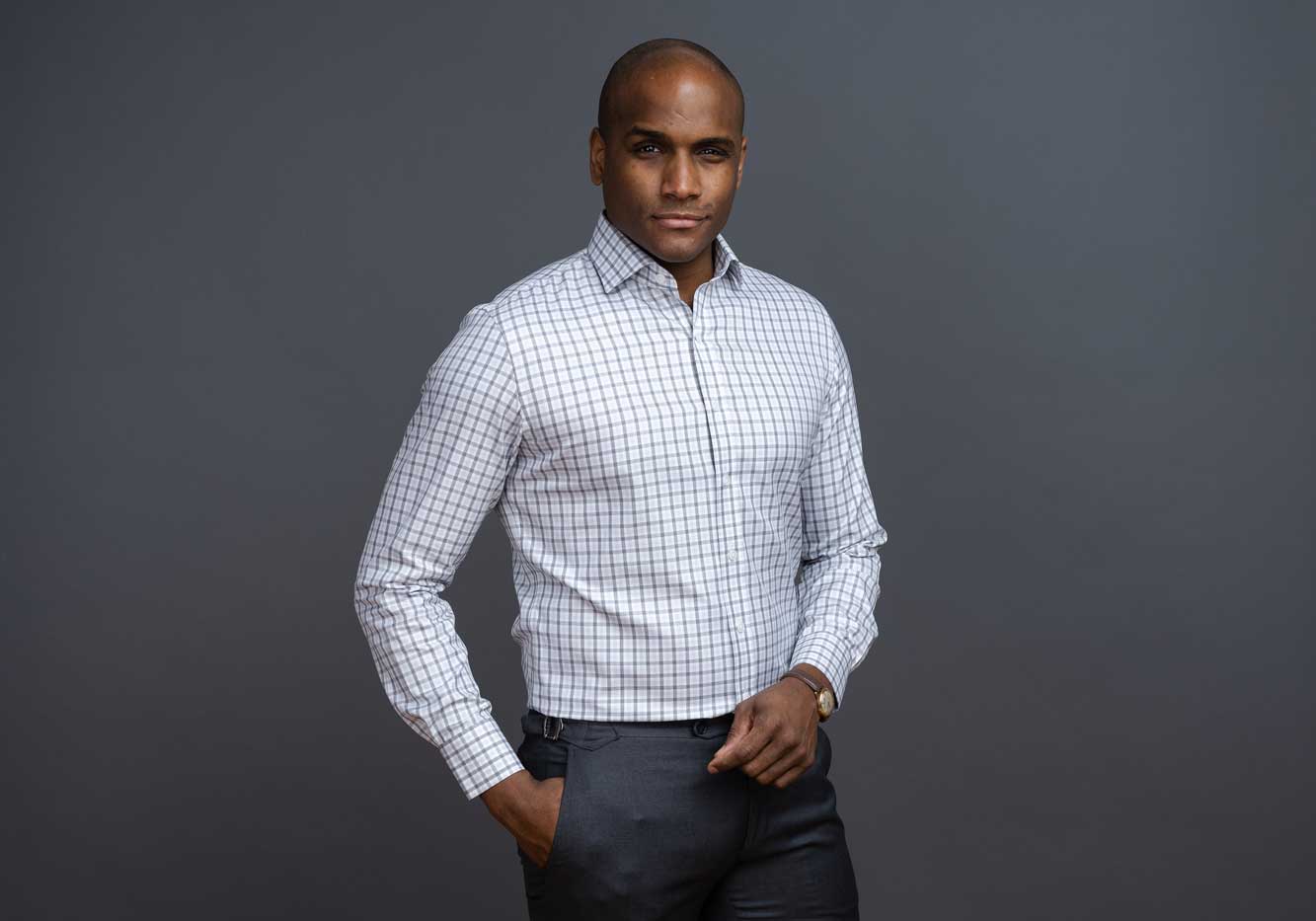 The Grey Huxley Tattersall Custom Shirt Custom Dress Shirt- Ledbury