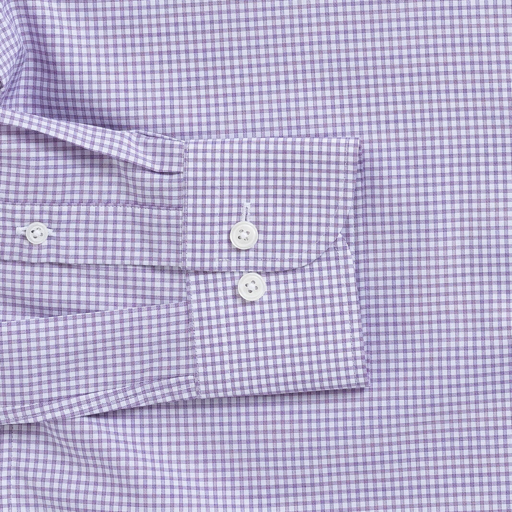 The Purple Kent Gingham Custom Shirt Custom Dress Shirt- Ledbury