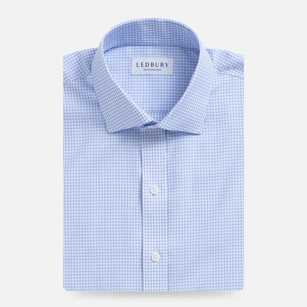 The Blue Kent Gingham Custom Shirt Custom Dress Shirt- Ledbury