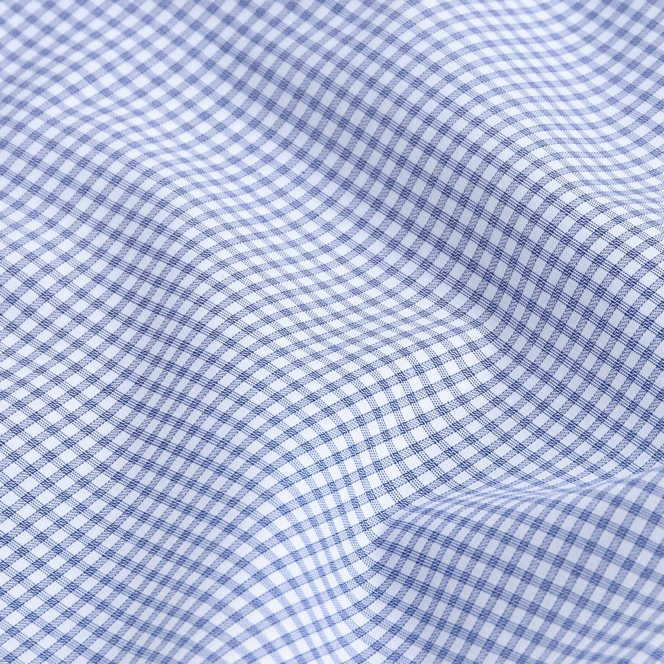 The Navy Kent Gingham Custom Shirt Custom Dress Shirt- Ledbury