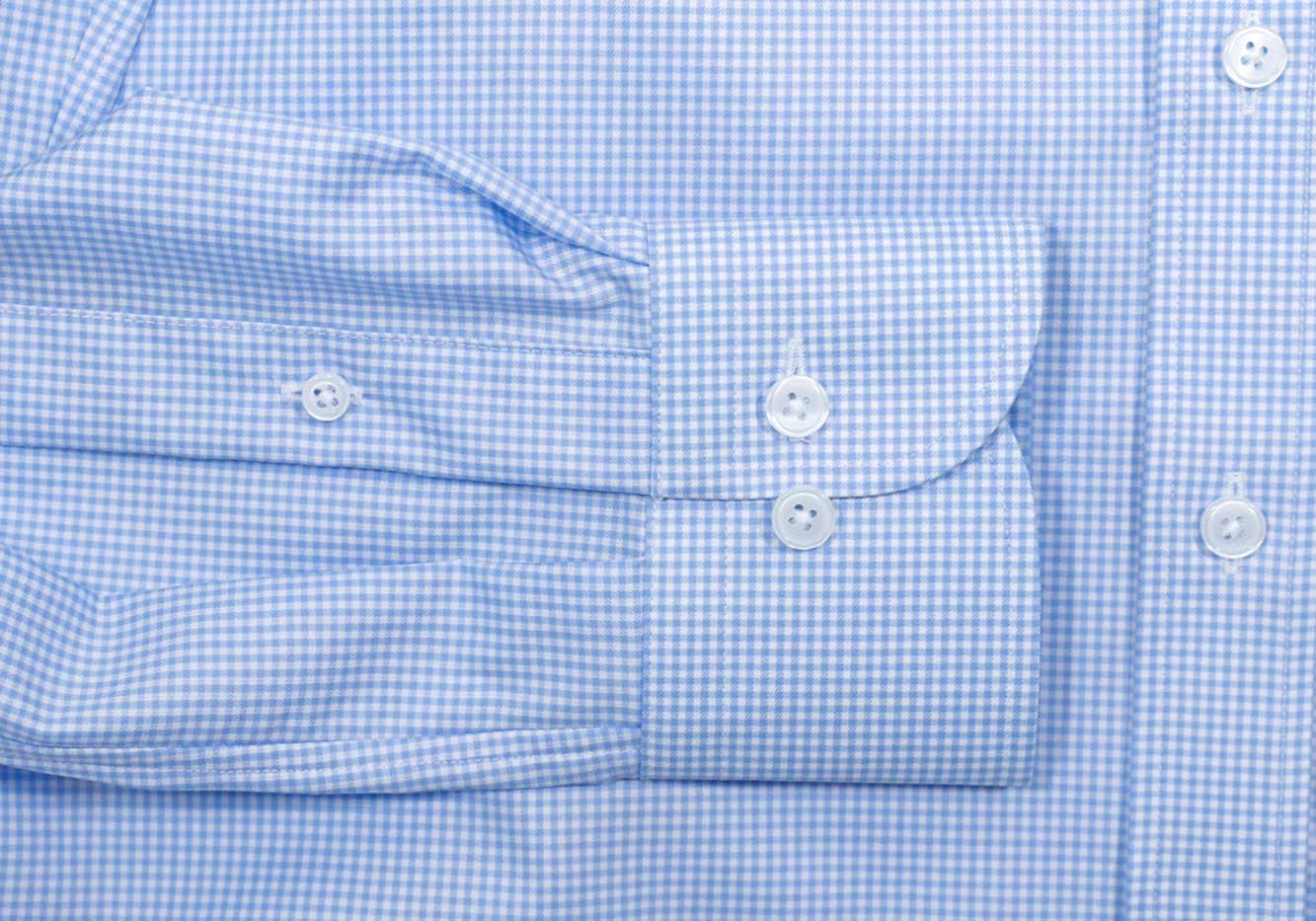 The Light Blue Kilby Non Iron Gingham Custom Shirt Custom Dress Shirt- Ledbury