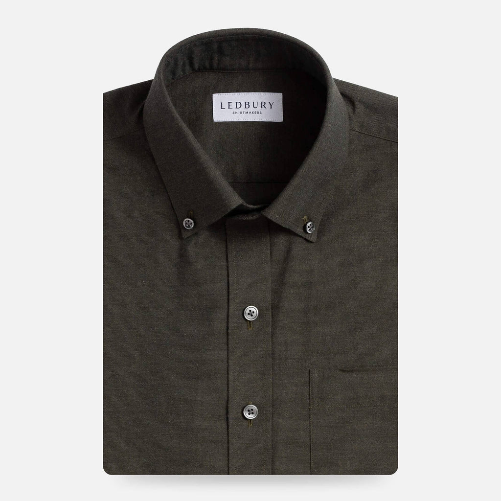 The Loden Heather Kingcrest Flannel Custom Shirt Custom Casual Shirt- Ledbury