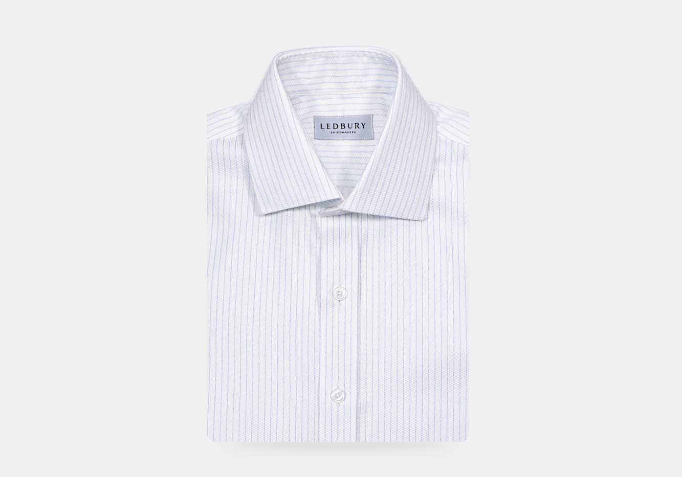 The Light Blue Lenox Sport Stripe Custom Shirt Custom Dress Shirt- Ledbury