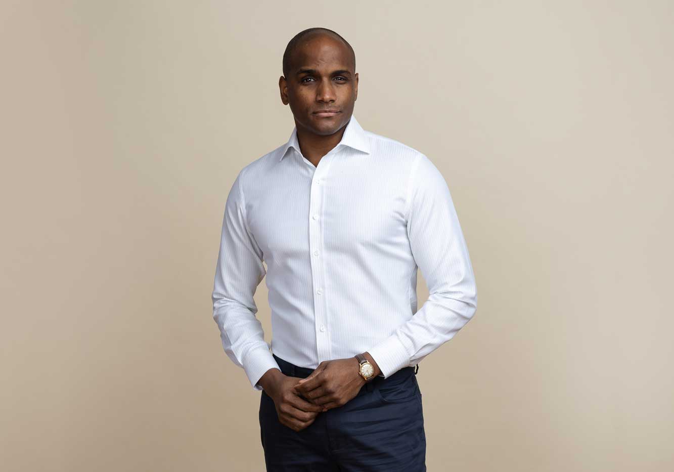 The Light Blue Lenox Sport Stripe Custom Shirt Custom Dress Shirt- Ledbury