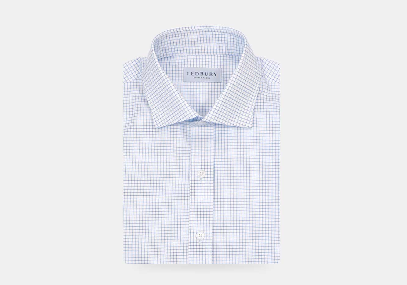 The Light Blue Monty Check Custom Shirt Custom Dress Shirt- Ledbury