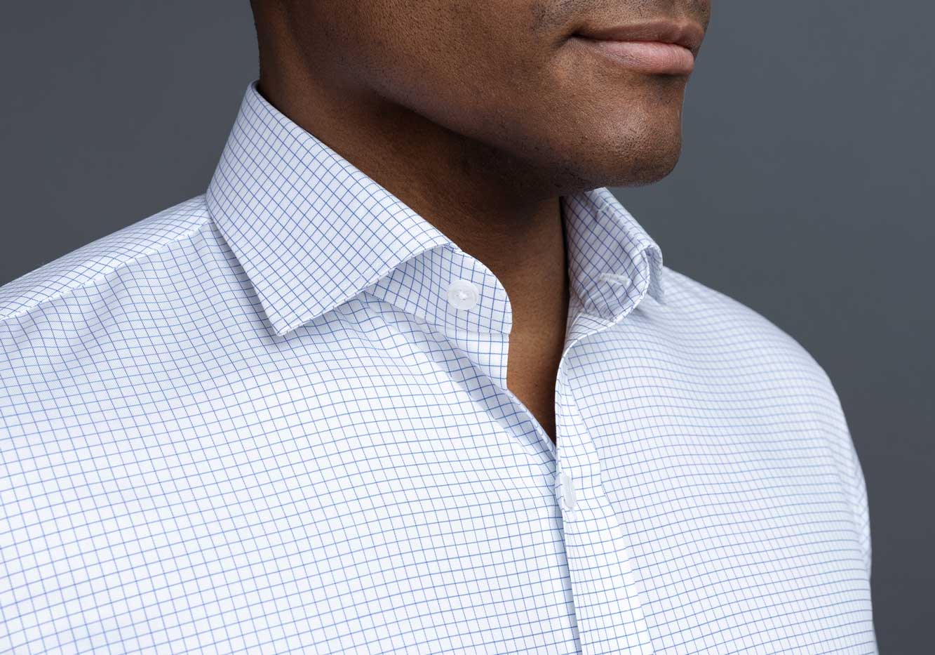 The Light Blue Monty Check Custom Shirt Custom Dress Shirt- Ledbury
