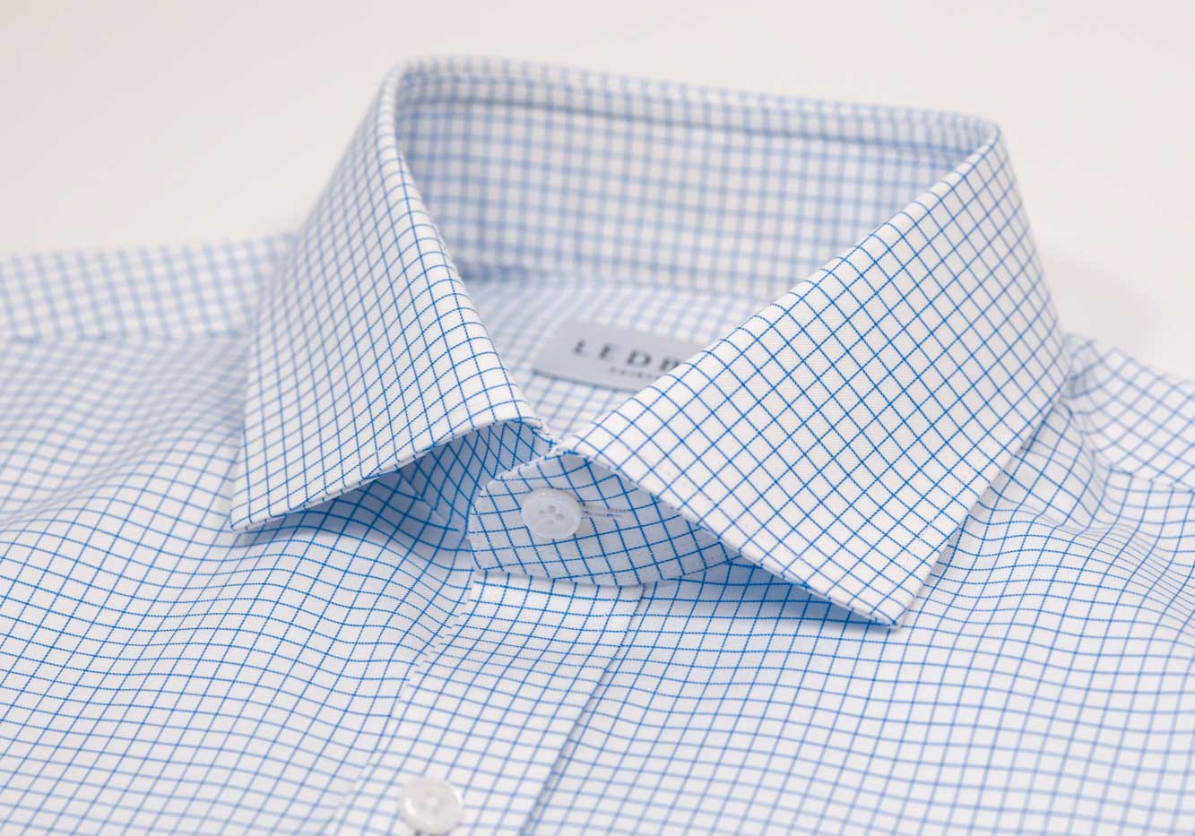 The Light Blue Monty Check Custom Shirt Custom Dress Shirt- Ledbury