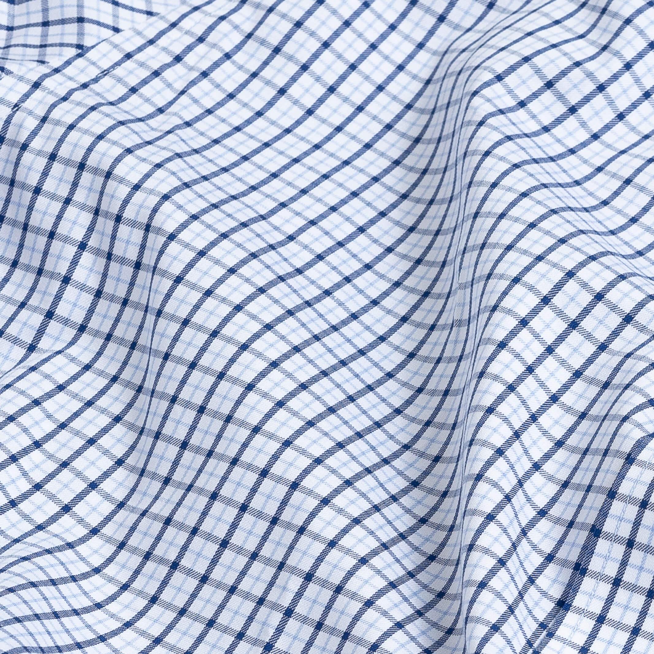 The Navy Ferris Non Iron Check Custom Shirt Custom Dress Shirt- Ledbury