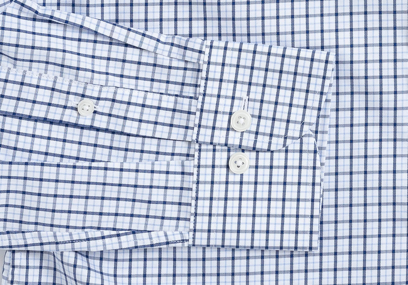 The Navy Ferris Non Iron Check Custom Shirt Custom Dress Shirt- Ledbury