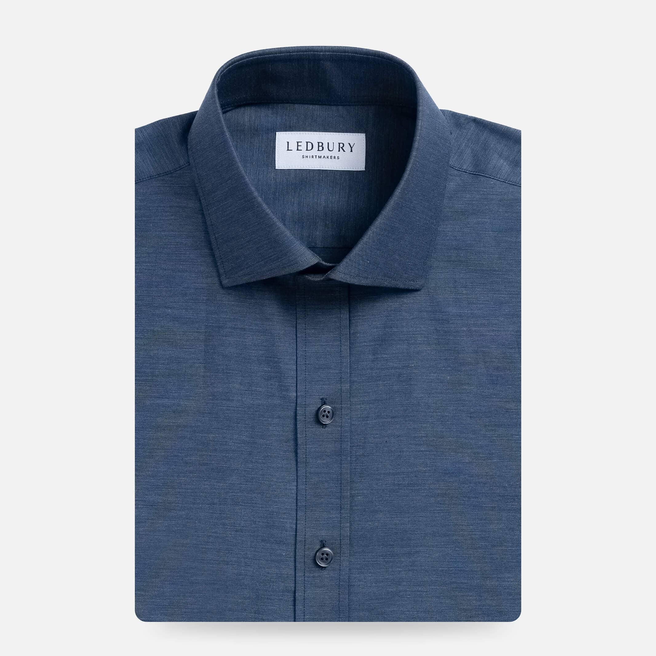 The Indigo Nelson Chambray Custom Shirt Custom Dress Shirt- Ledbury