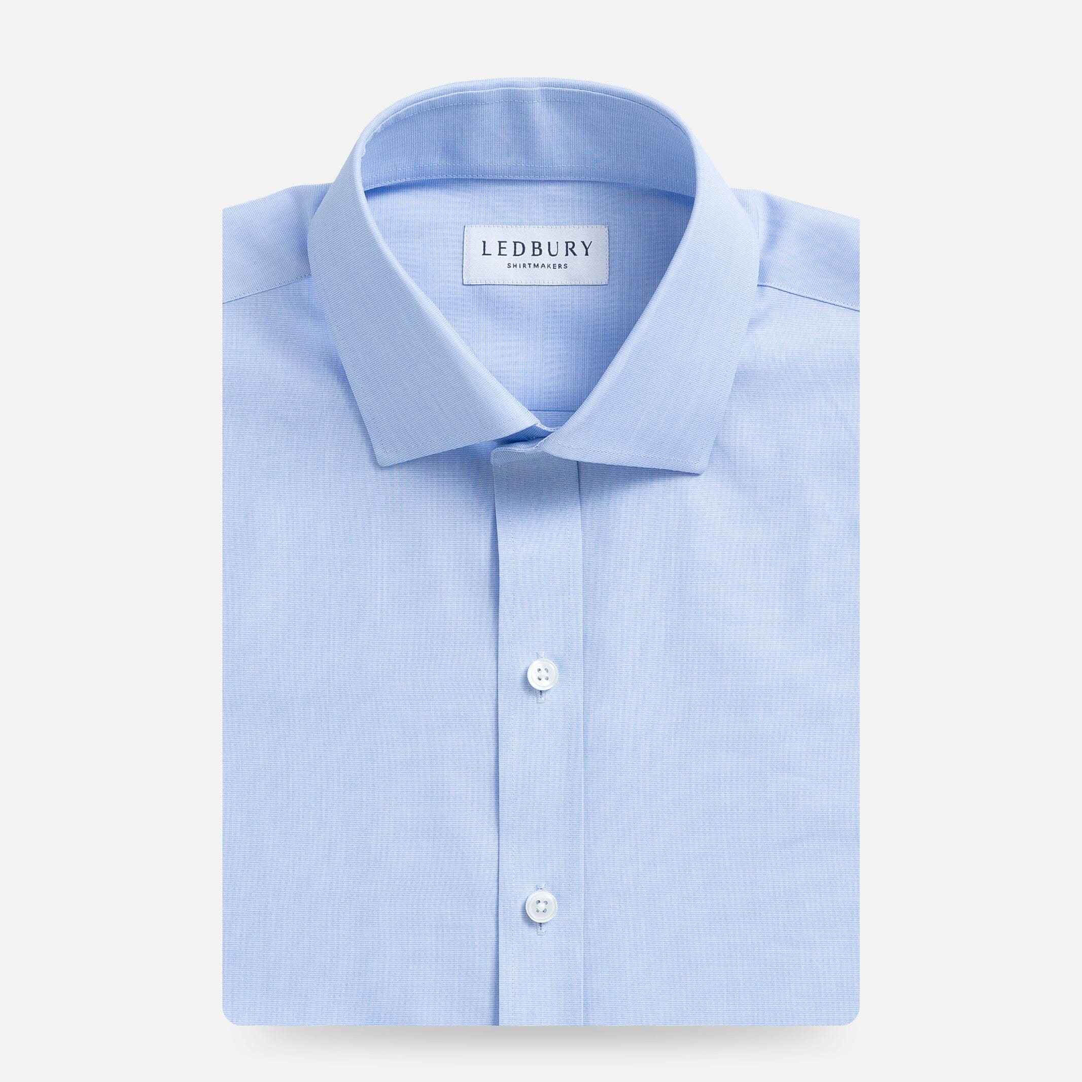 The Light Blue Pearce End on End Custom Shirt Custom Dress Shirt- Ledbury