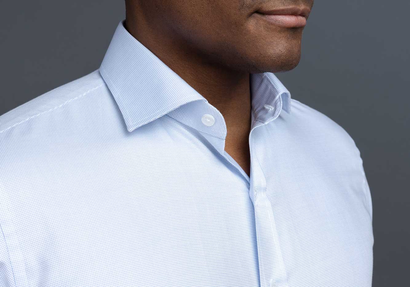 The Light Blue Pelton Royal Oxford Custom Shirt Custom Dress Shirt- Ledbury