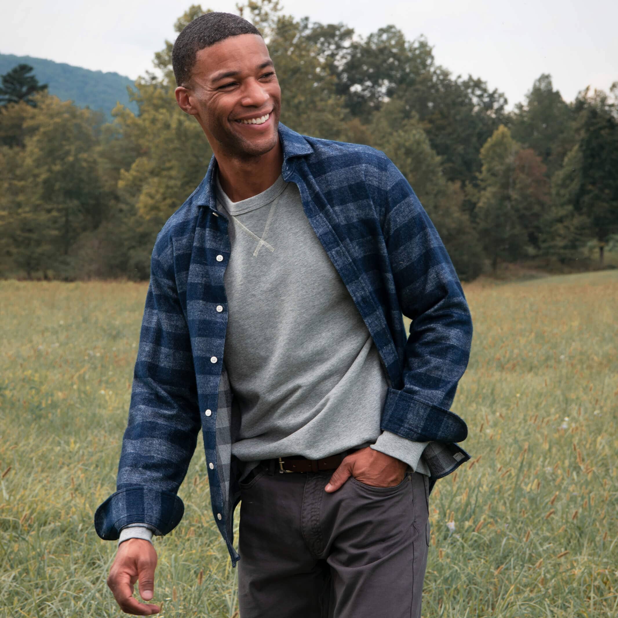 The Navy Randolph Flannel Custom Shirt Custom Casual Shirt- Ledbury