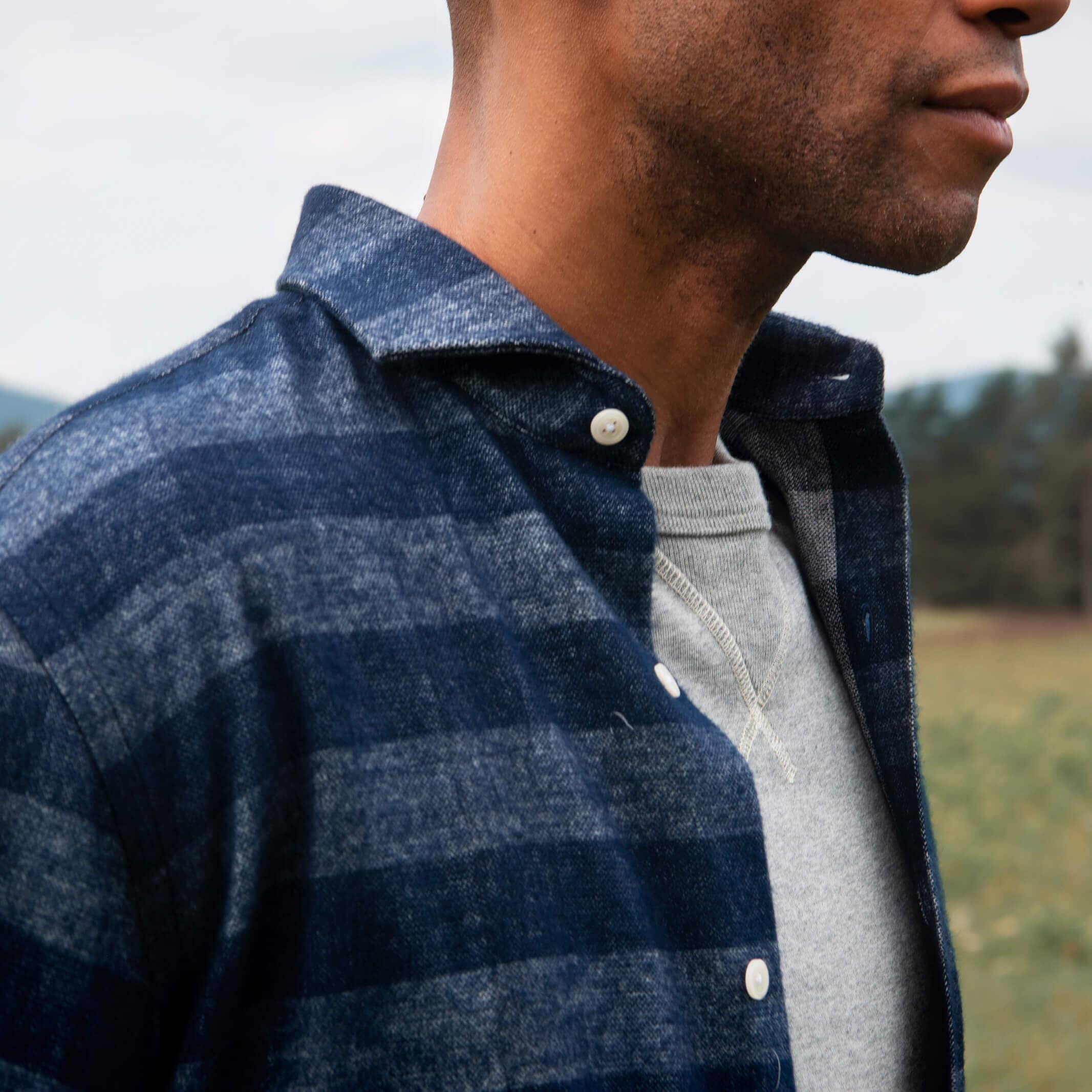 The Navy Randolph Flannel Custom Shirt Custom Casual Shirt- Ledbury