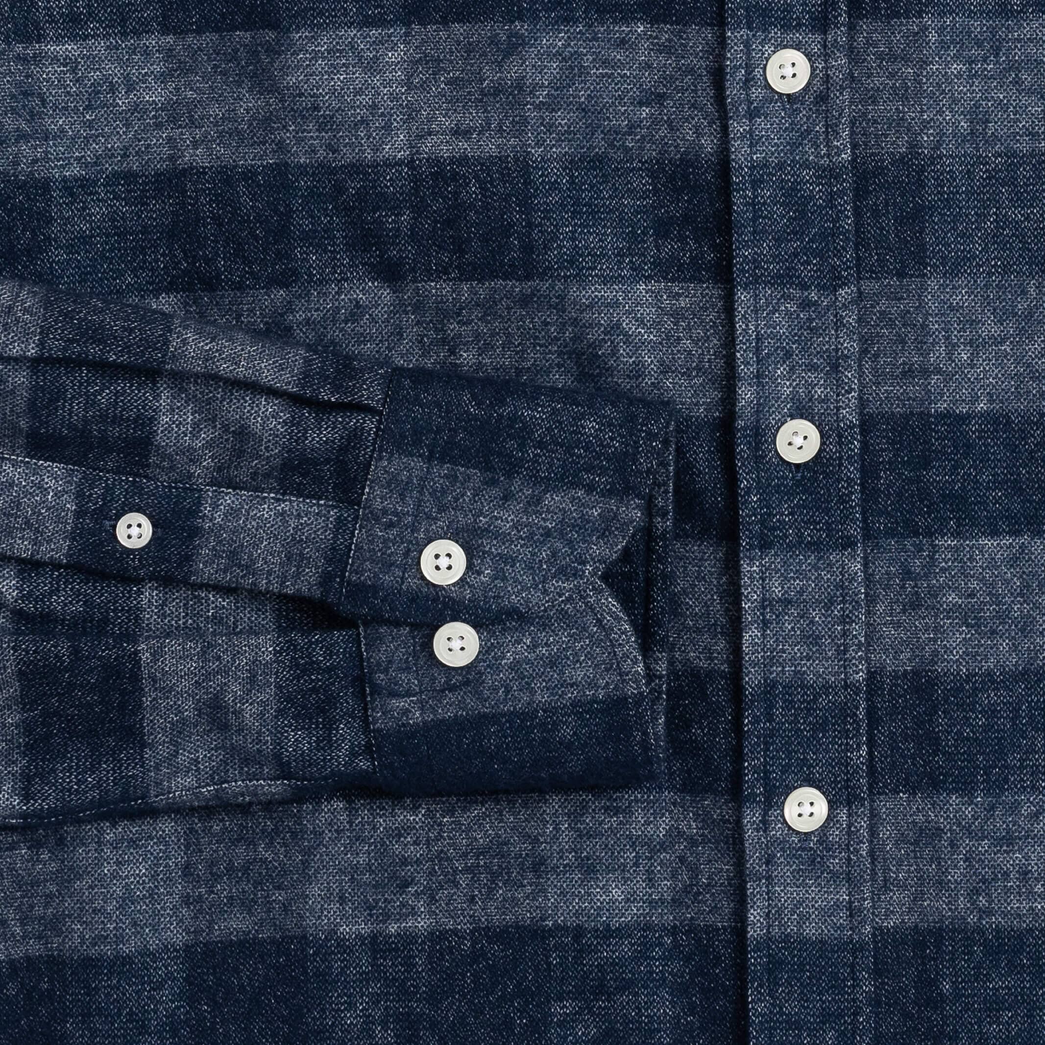 The Navy Randolph Flannel Custom Shirt Custom Casual Shirt- Ledbury