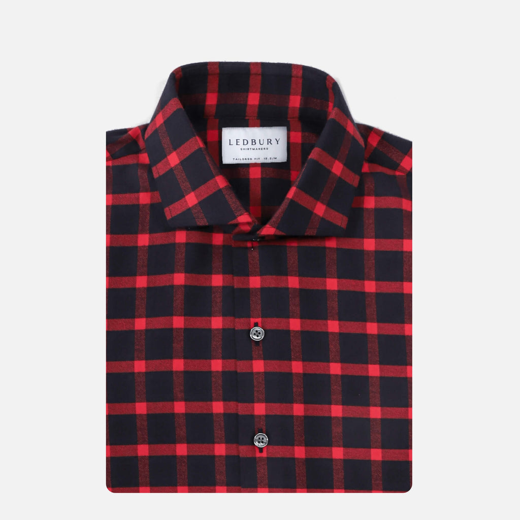 The Red Norwich Brushed Twill Custom Shirt Custom Casual Shirt- Ledbury