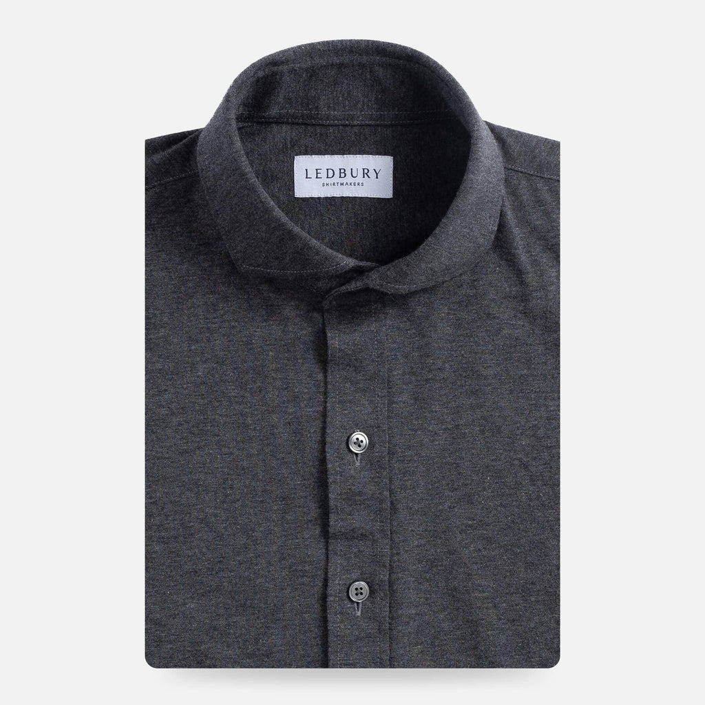 The Charcoal Heather Renton Brushed Jersey Custom Shirt Custom Casual Shirt- Ledbury