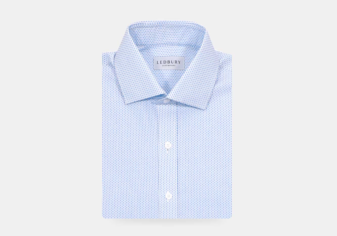 The Light Blue Richlee Dobby Dot Custom Shirt Custom Dress Shirt- Ledbury